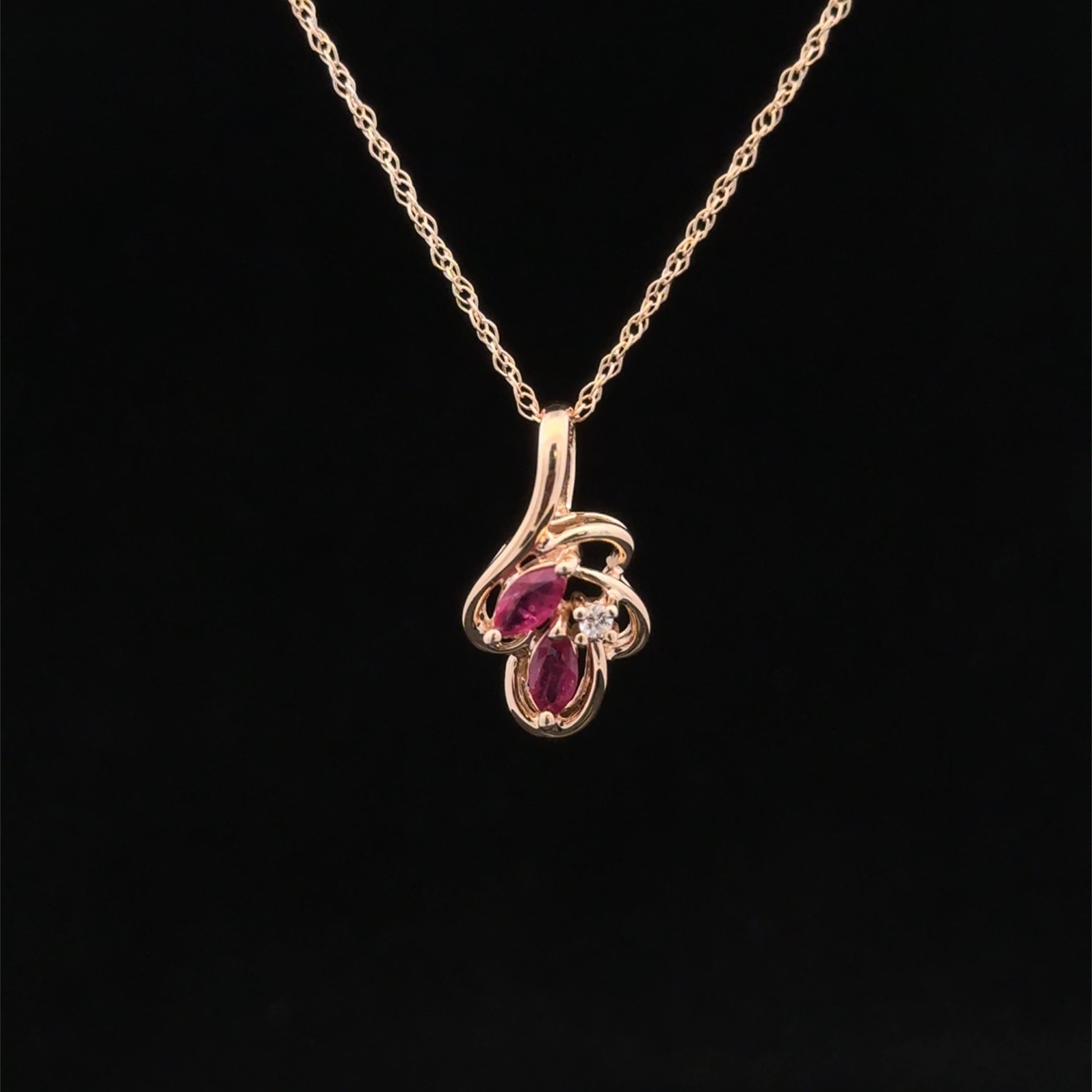 Saskia 14K Yellow Gold Ruby Diamond Necklace