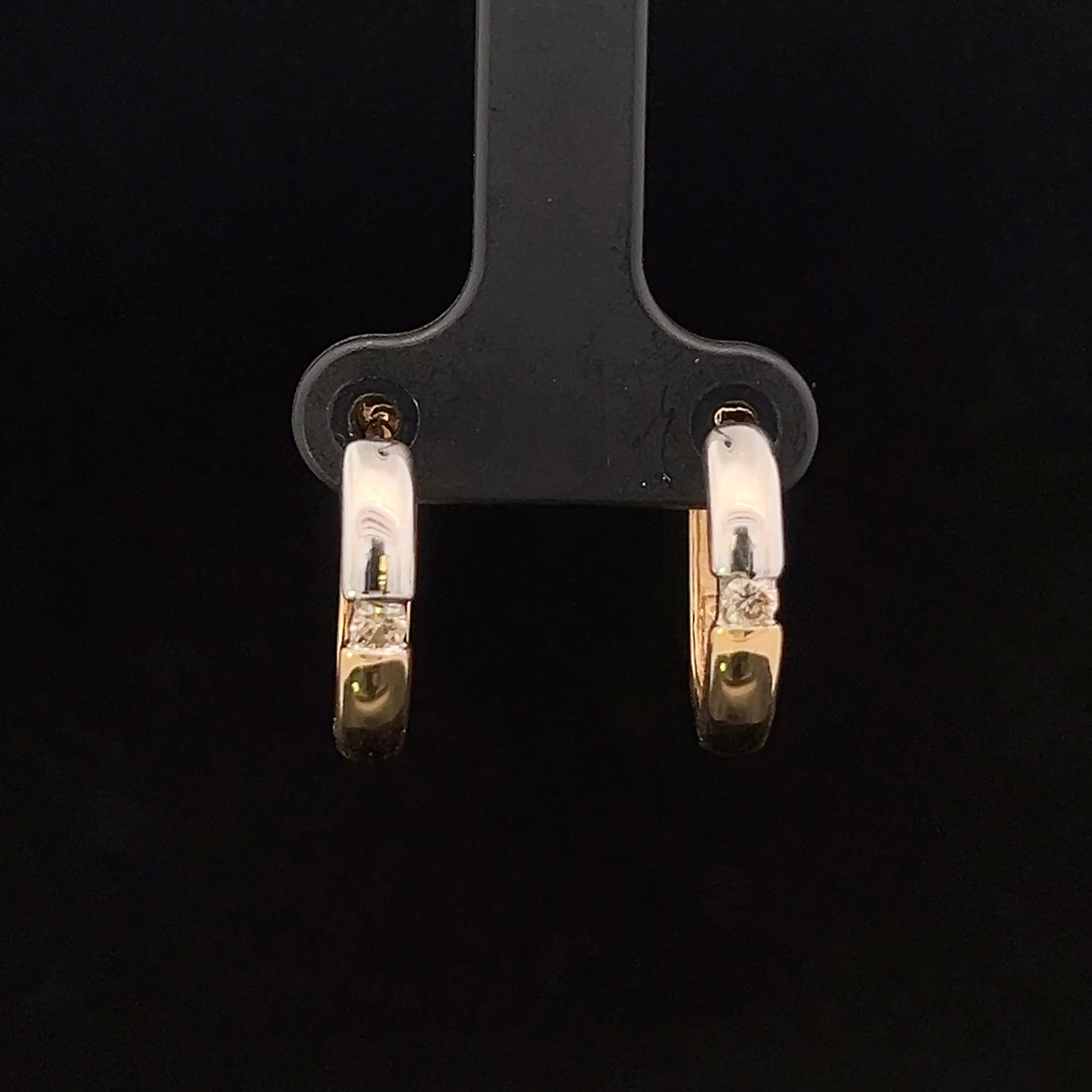 Alondra 14K Two-Tone Gold Diamond Hoop Earrings – 0.12 CTW