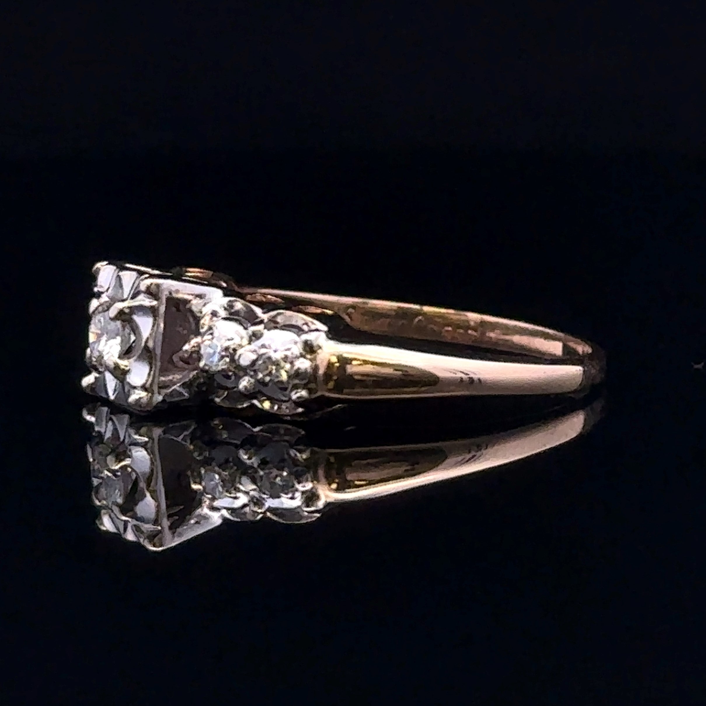 14KTT .10 Ct. Center Diamond Engagement Ring