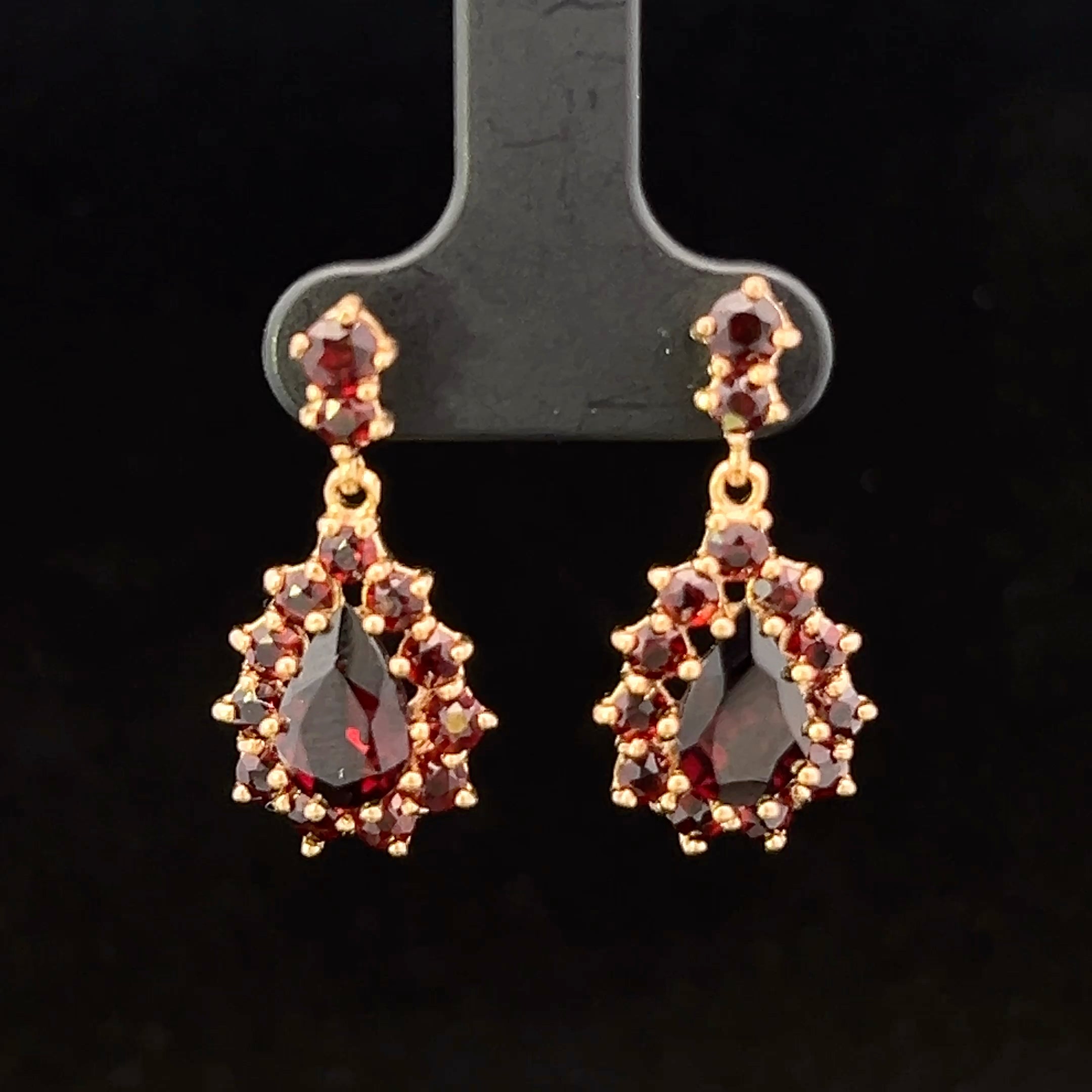 Ansley 14K Yellow Gold Bohemian 2.48 ctw Garnet Dangle Earrings