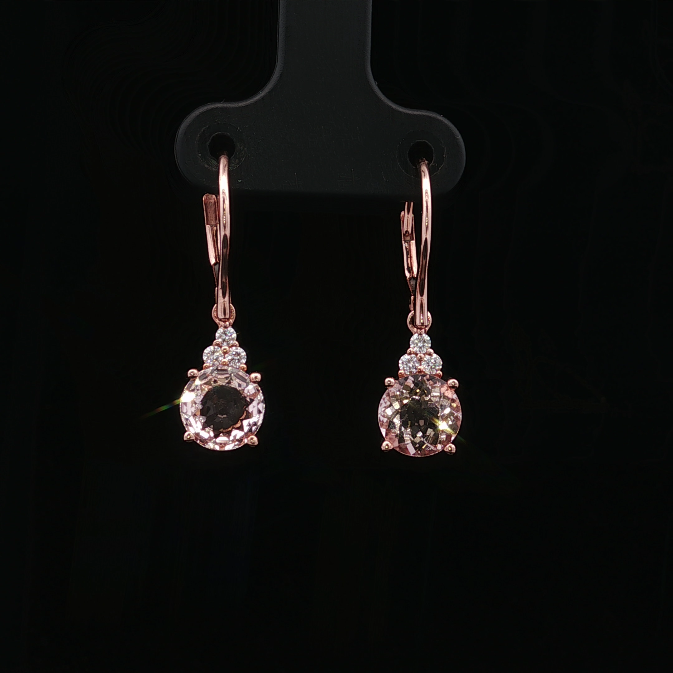 Nour 14K Rose Gold Morganite and Diamond Earrings