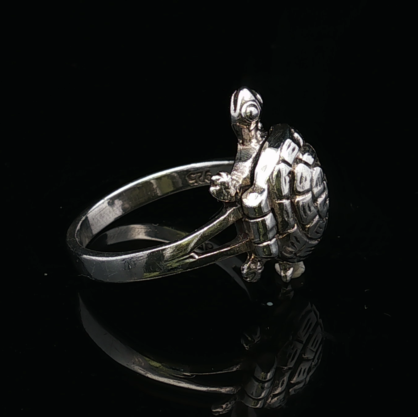 Jeffrey S/S Turtle with Shell Opening Ring