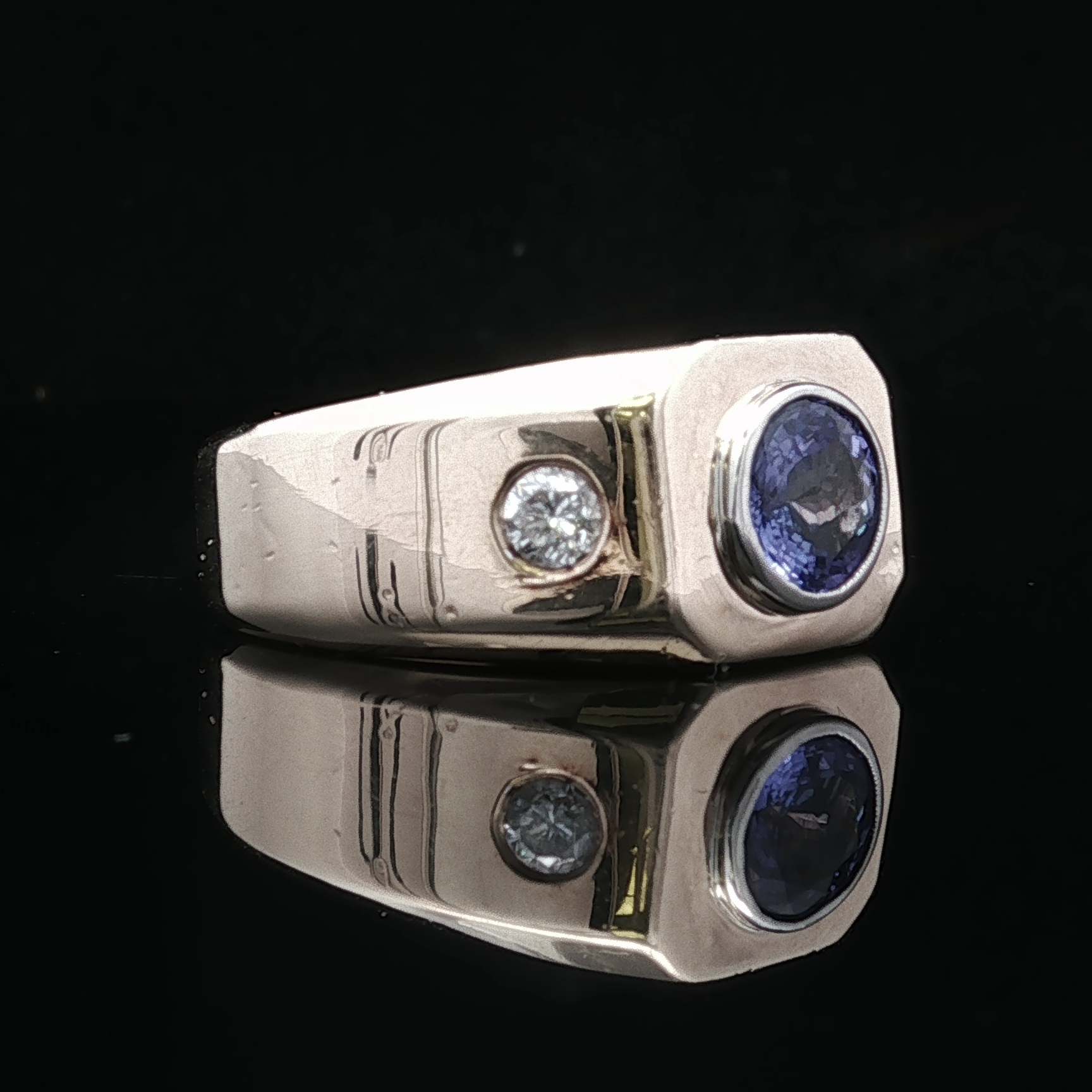 Castiel Tanzanite and Diamond Ring in 14K Yellow Gold