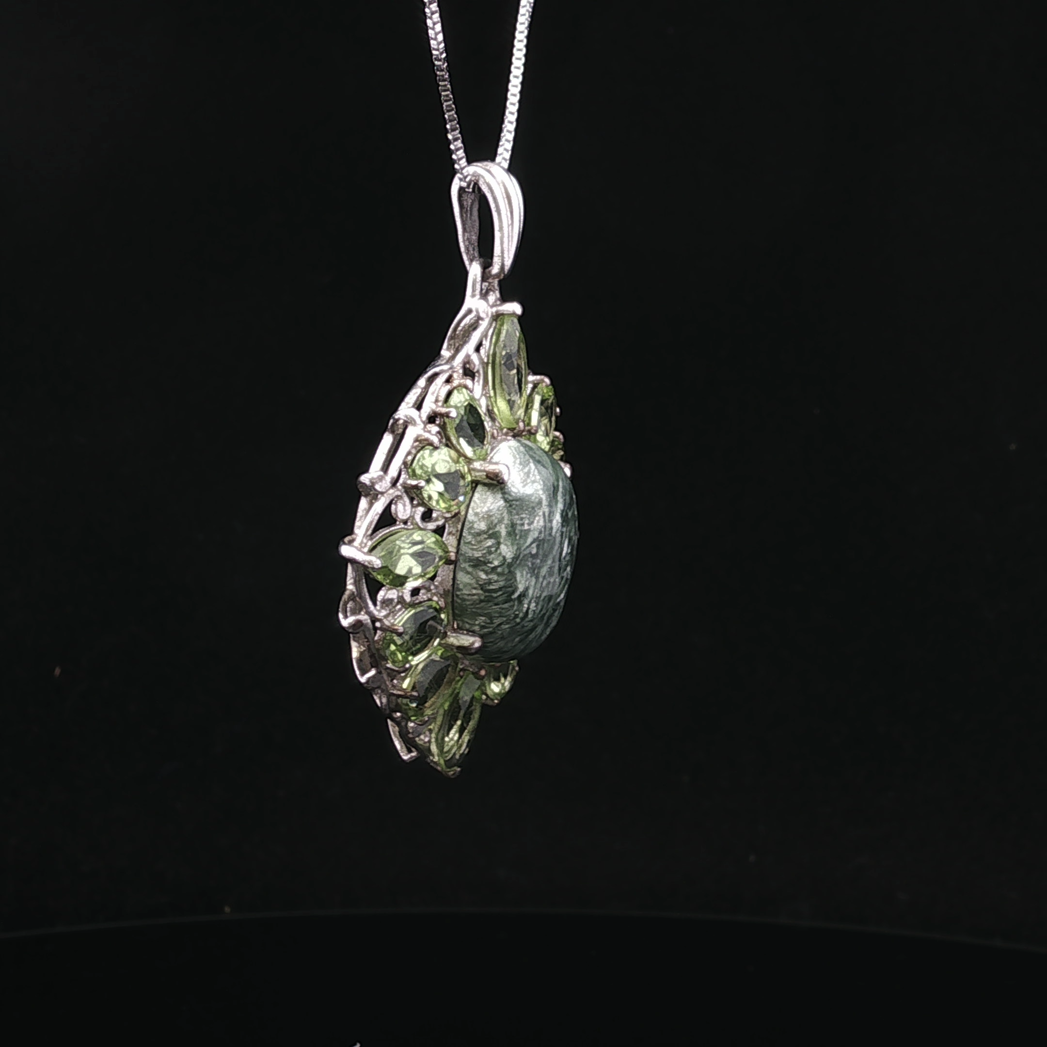 Agnesa Silver Zebra Jasper Necklace