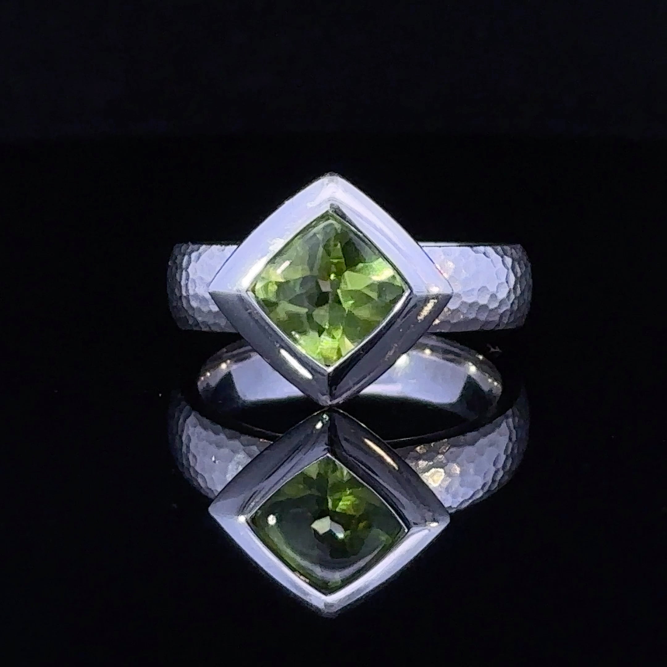 Halo Peridot Ring