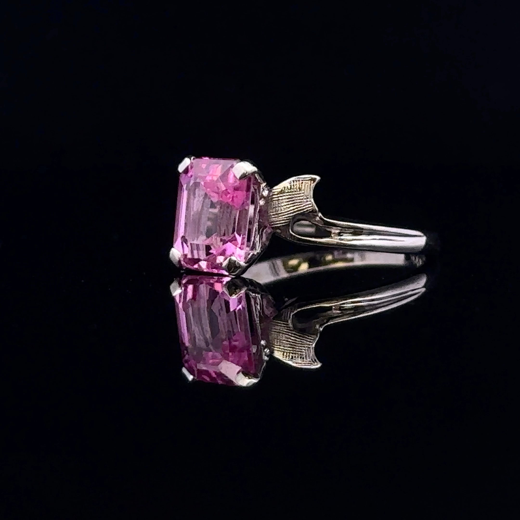 Brooke 14K White Gold Lab-Created Pink Sapphire Ring