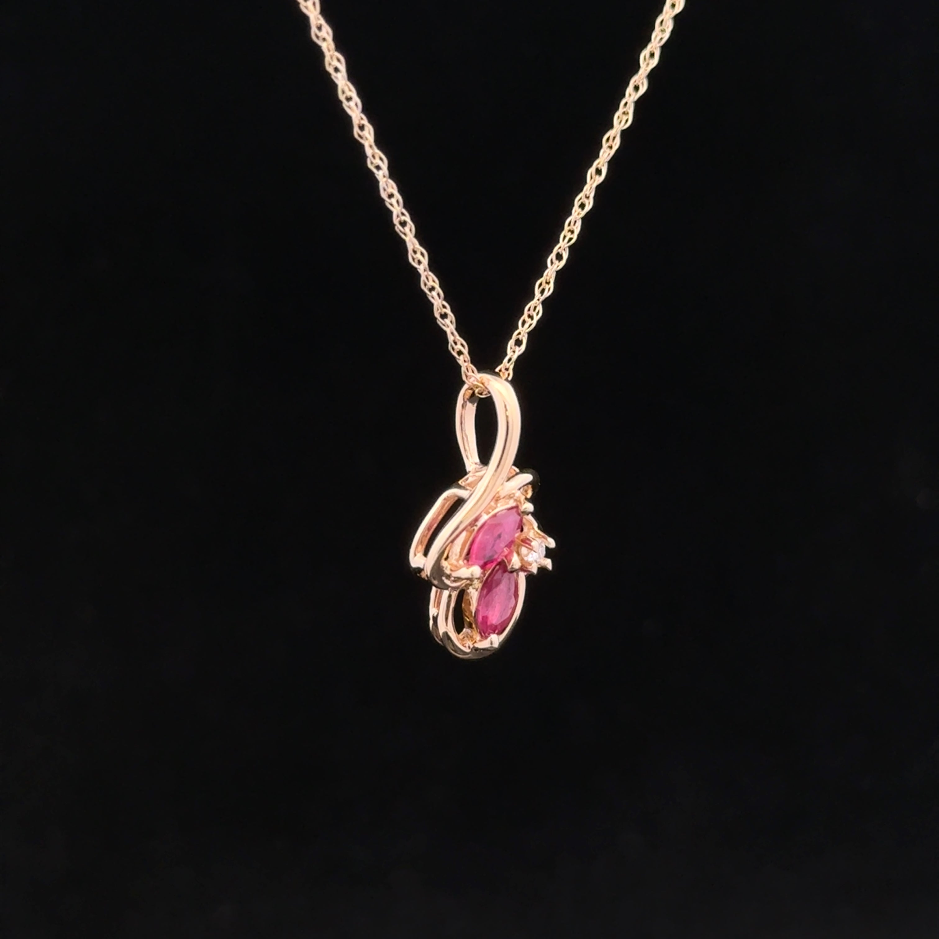 Saskia 14K Yellow Gold Ruby Diamond Necklace