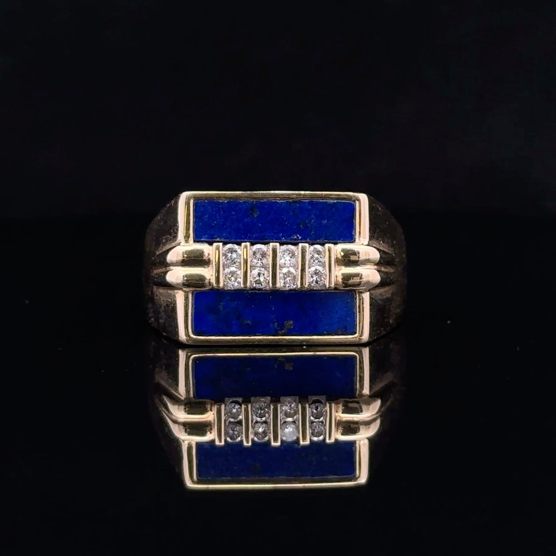 Judah 14K Lapis and Diamond Ring