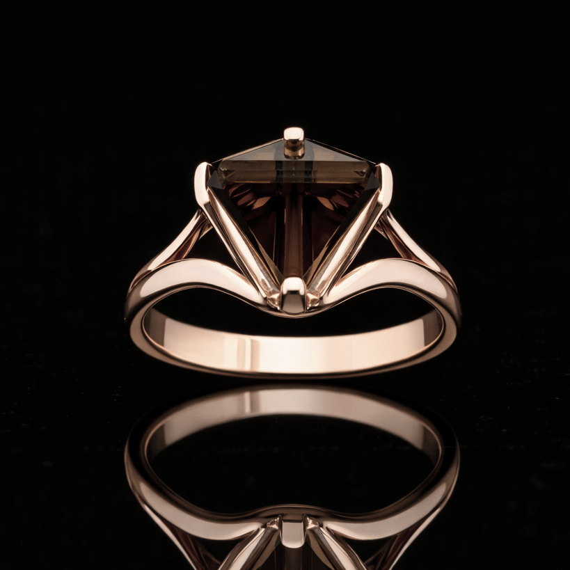 Tabitha Smoky Quartz Ring in 14K Yellow Gold