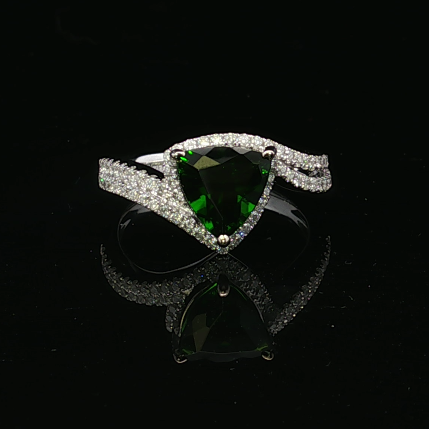 Skylar 14K White Gold Green Tourmaline & Diamond Ring