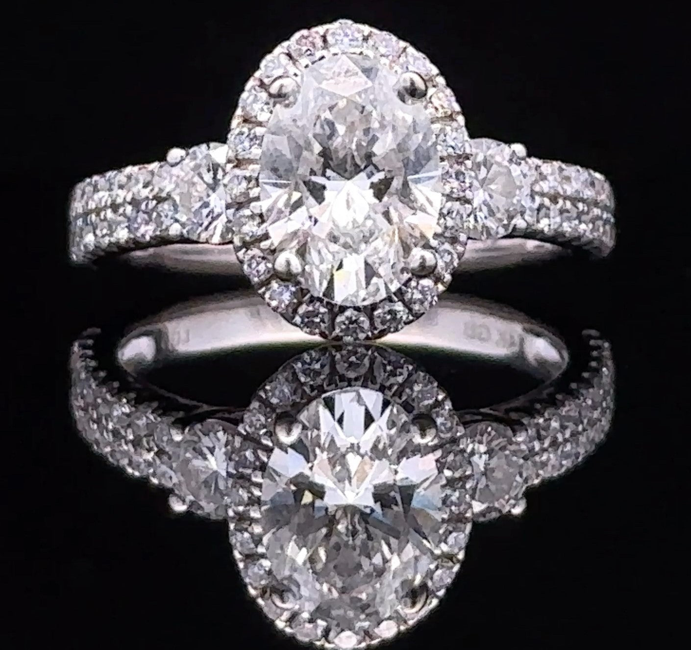 Myah White 14K Halo Engagement Ring with 3CTW Diamonds