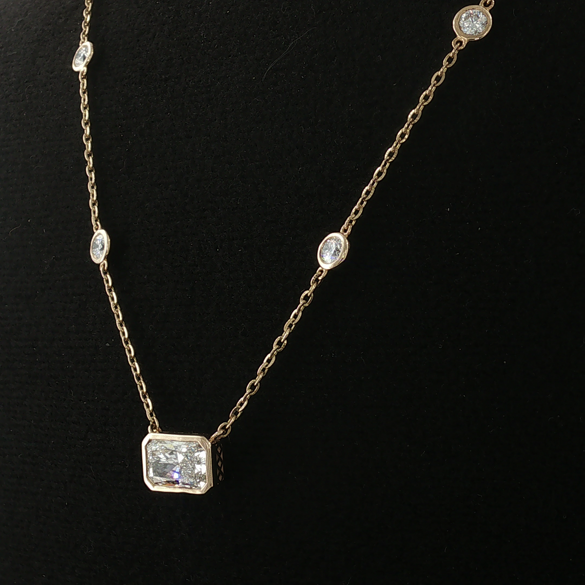 Alice 14k Yellow Gold Lab-Grown Diamond Station Necklace