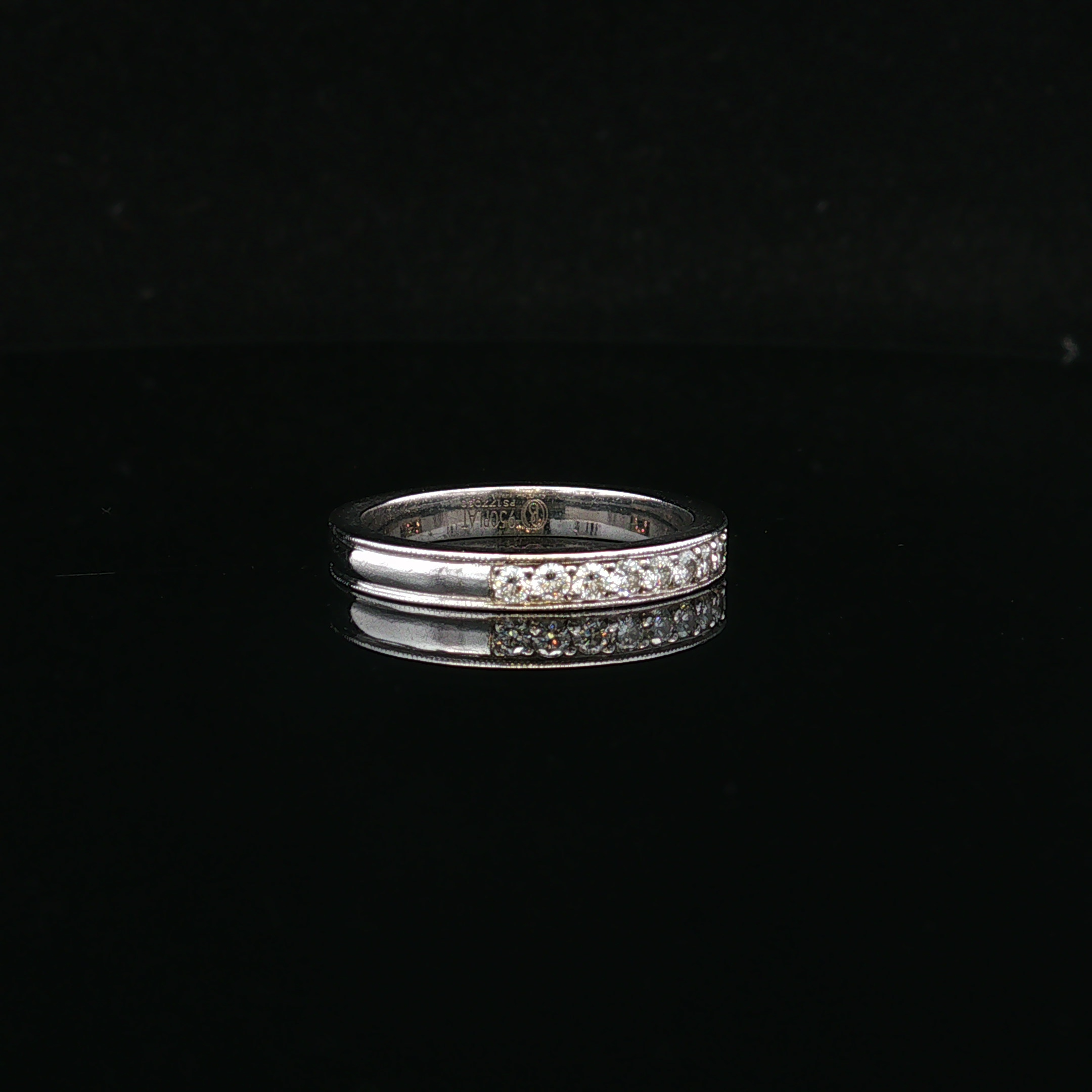 Fioralyn Platinum Diamond Milgrain Wedding Band