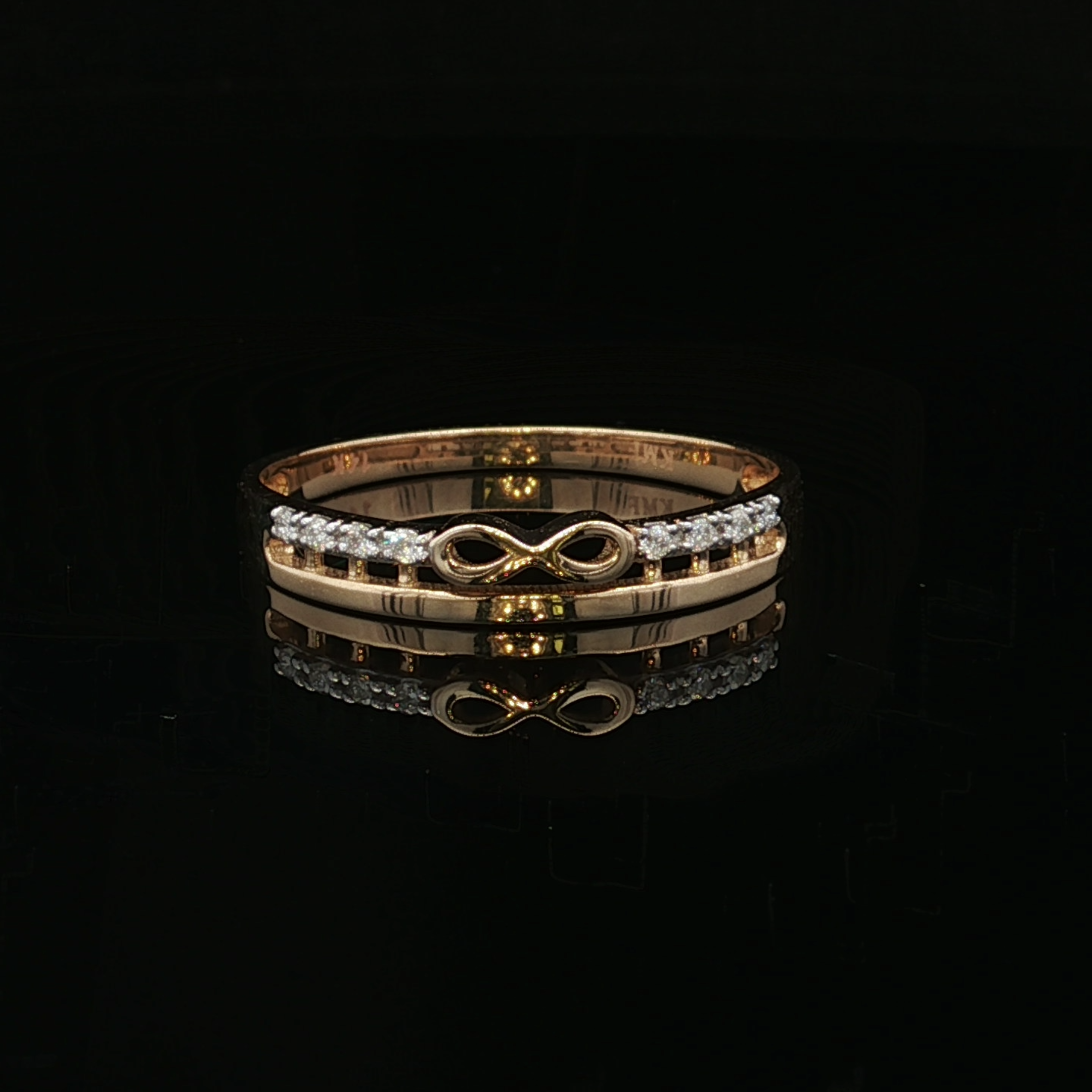 Brielle 14K Yellow Gold Infinity Diamond Ring