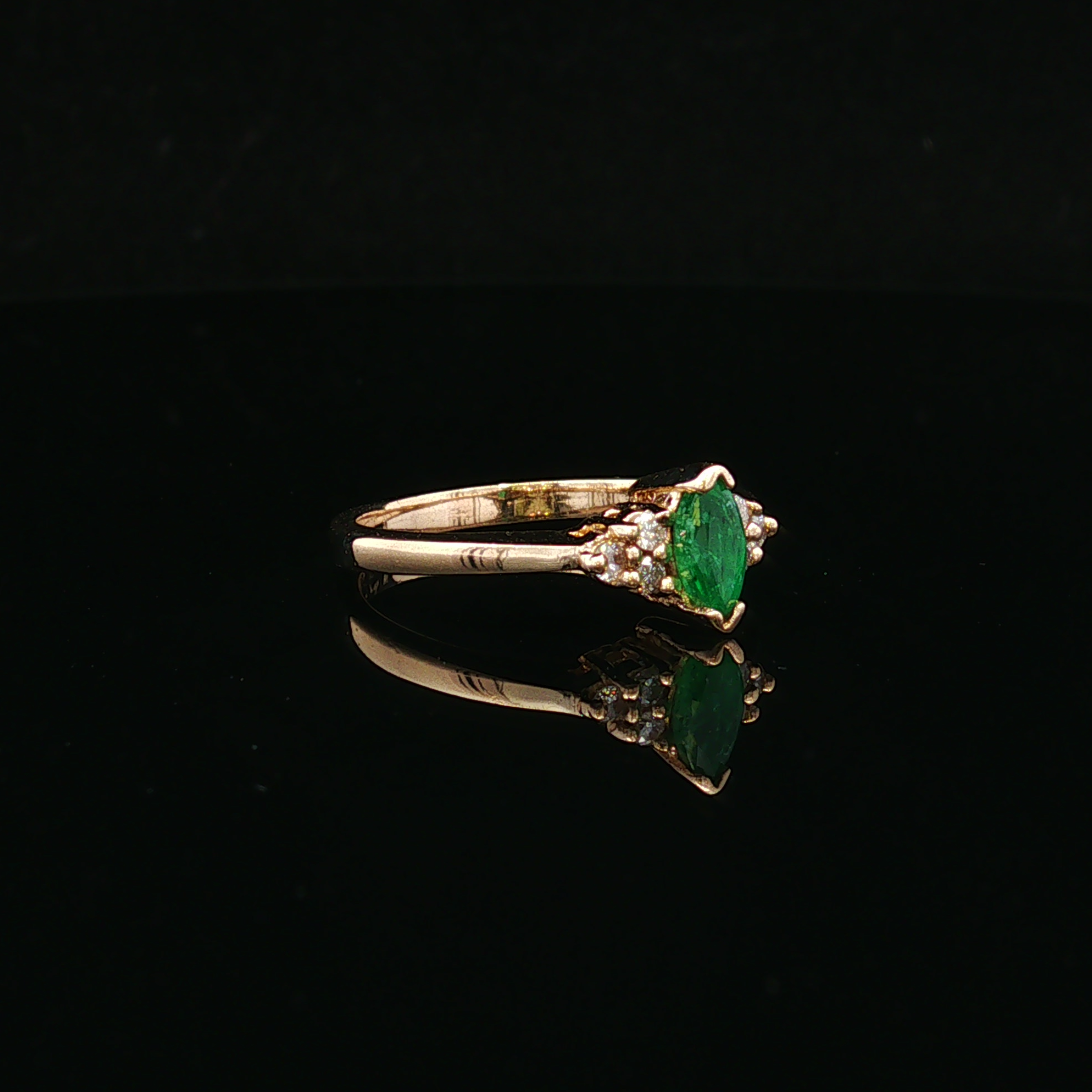 Wrenlyn 14K Yellow Gold Emerald & Diamond Ring