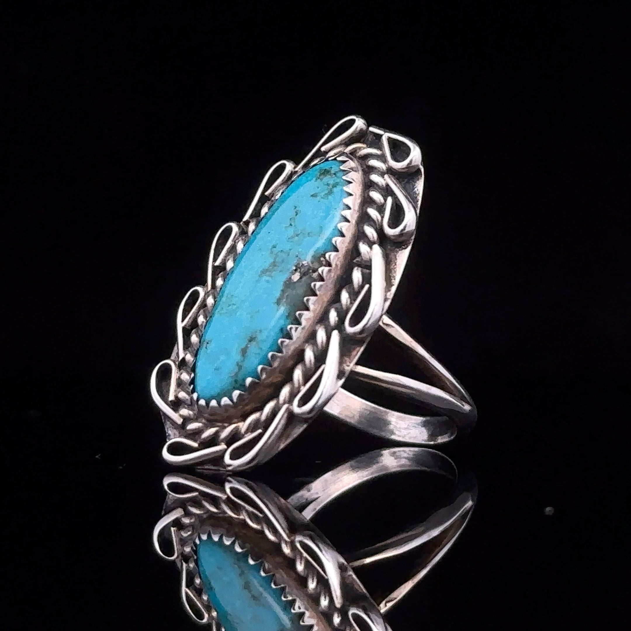 Jaylah Sterling Silver Western Turquoise Ring