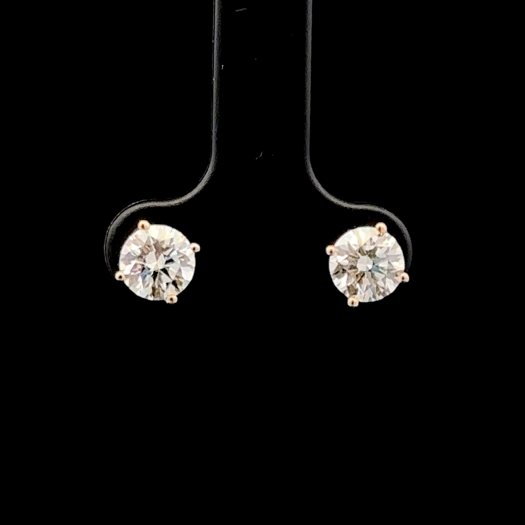 Briella 14K Yellow Gold Round Diamond Stud Earrings