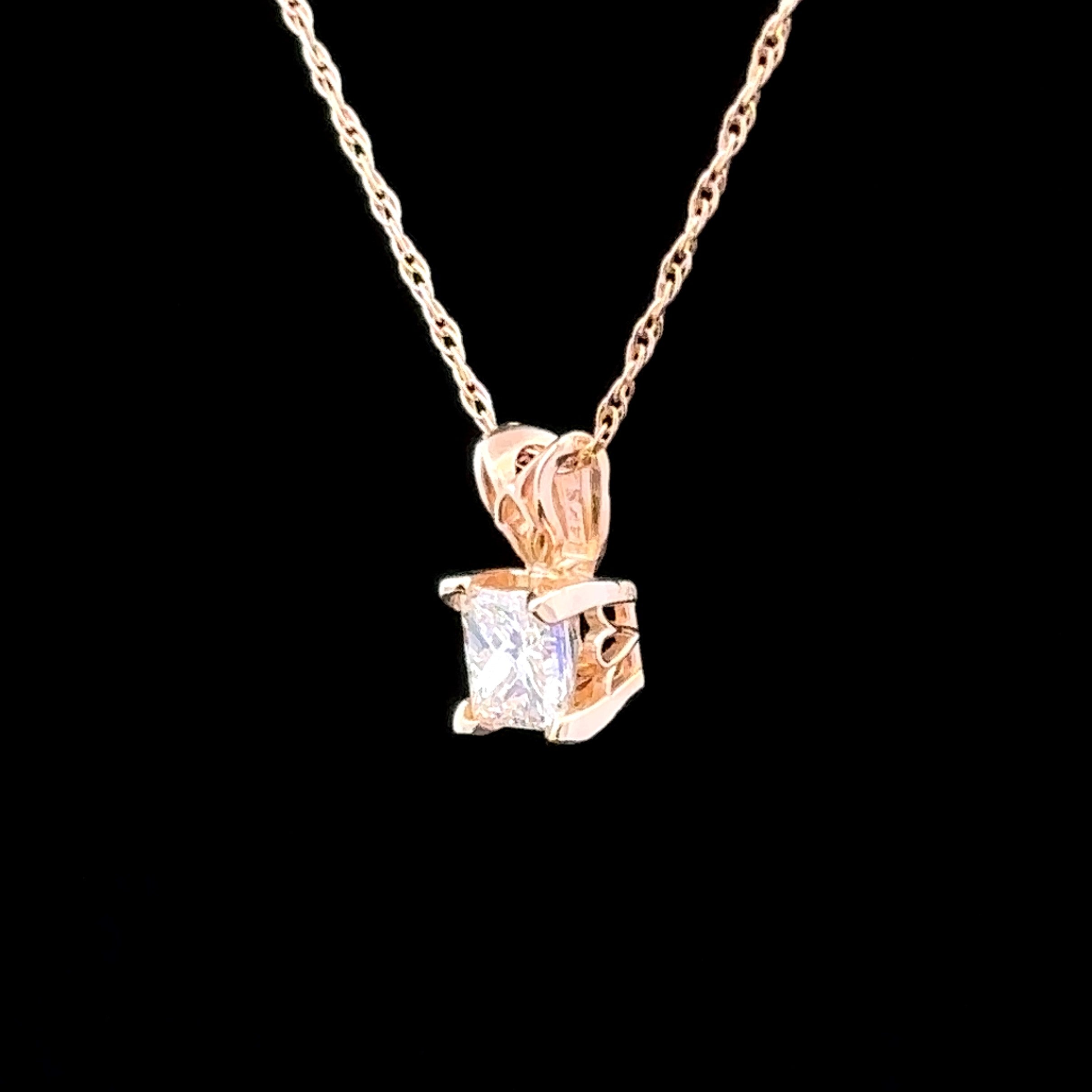 Aquaria 14K Yellow Gold 0.66 CT Princess Cut Diamond Necklace