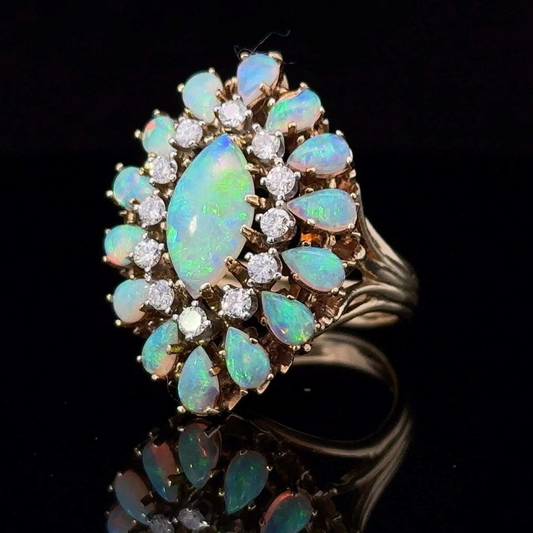  Ezra Marquise opal fashion ring
