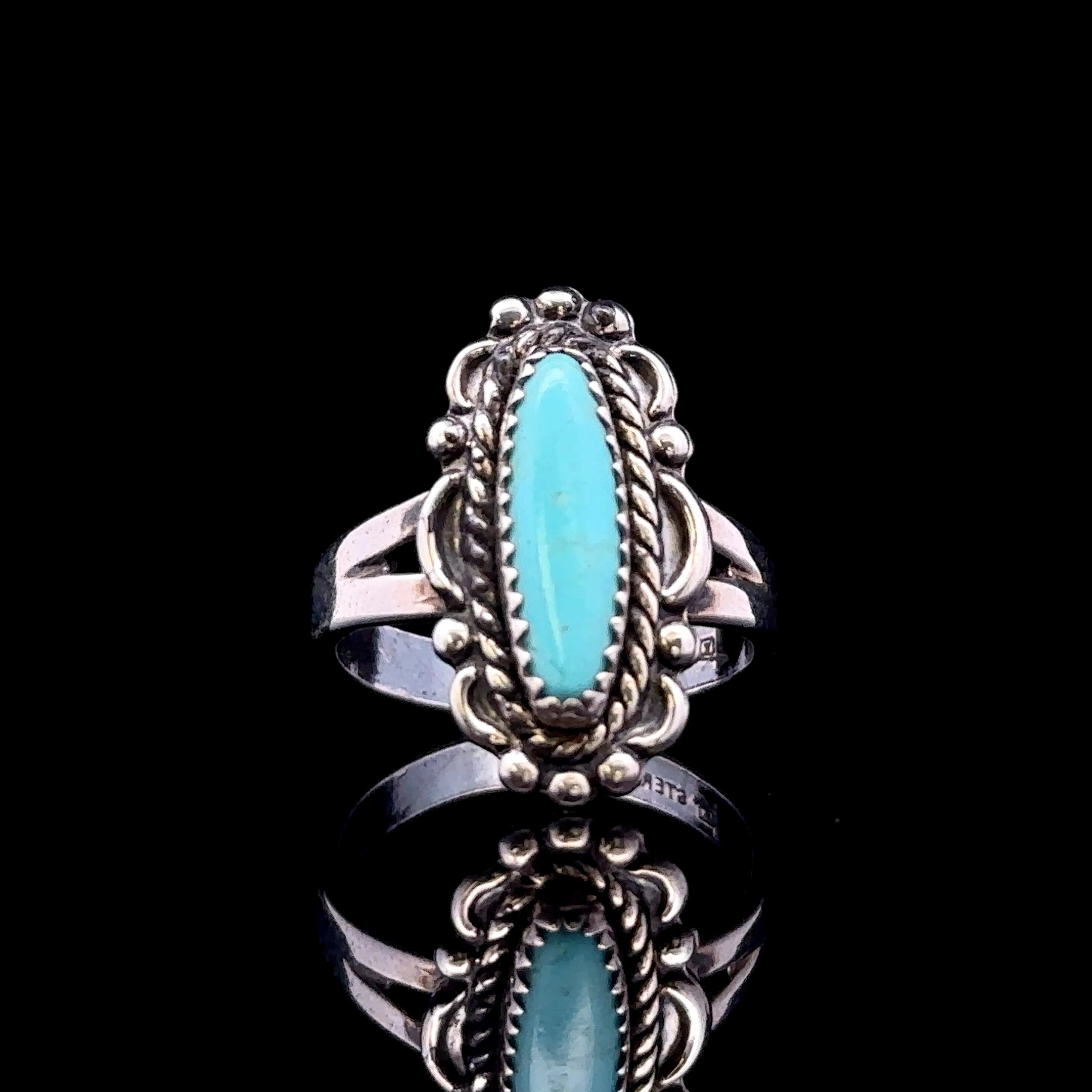 Estella Sterling Silver Oval Turquoise Ring