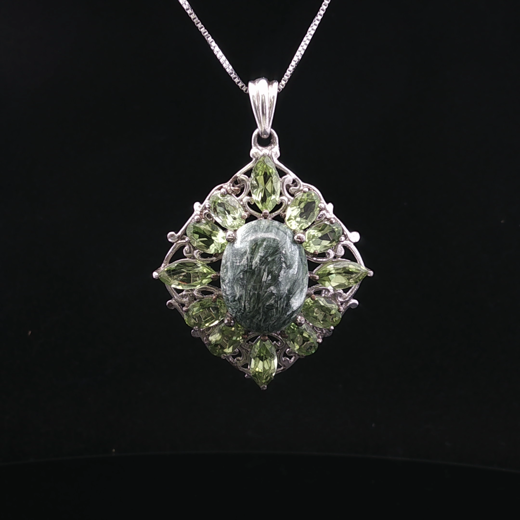 Agnesa Silver Zebra Jasper Necklace