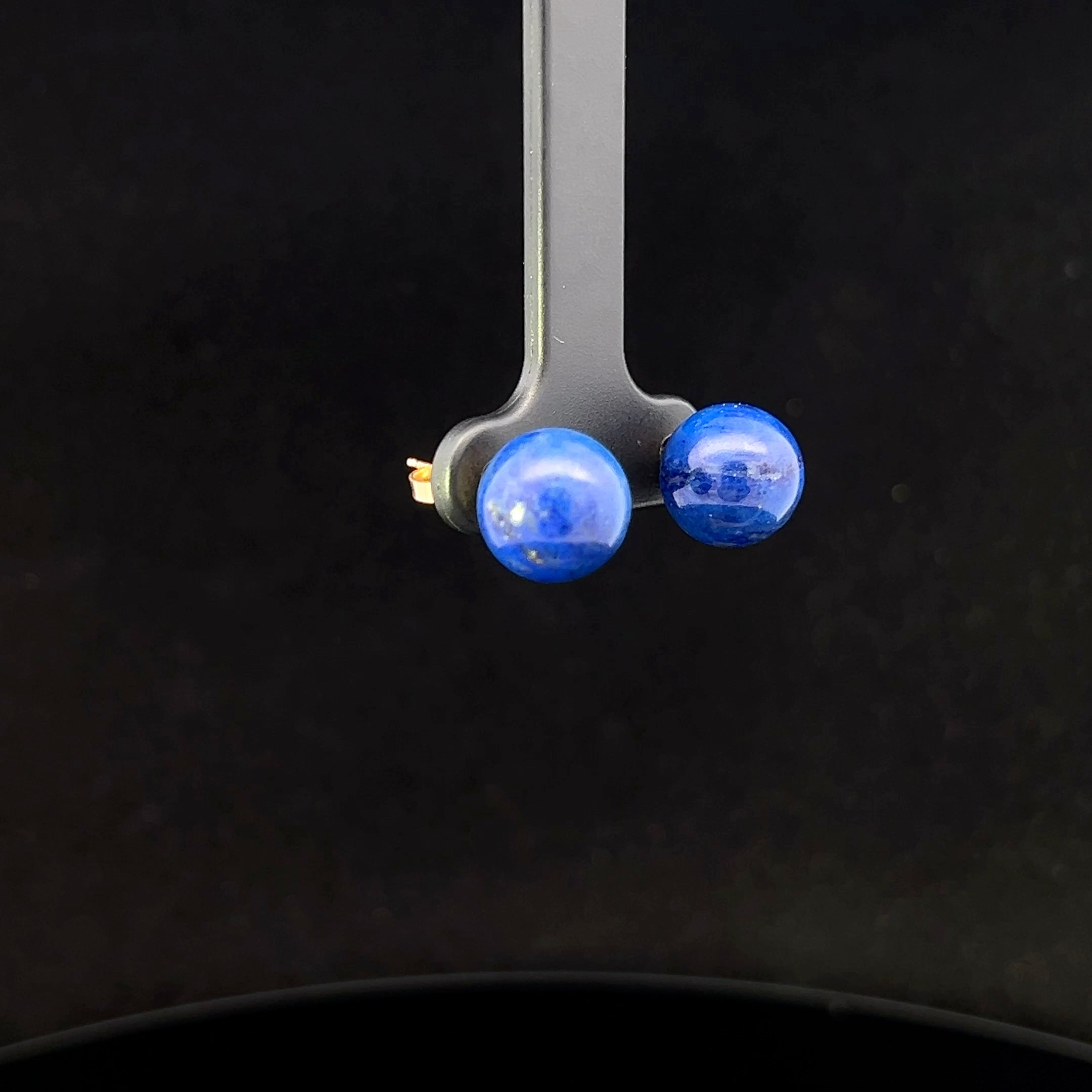 River 14K Yellow Gold Lapis Lazuli Stud Earrings