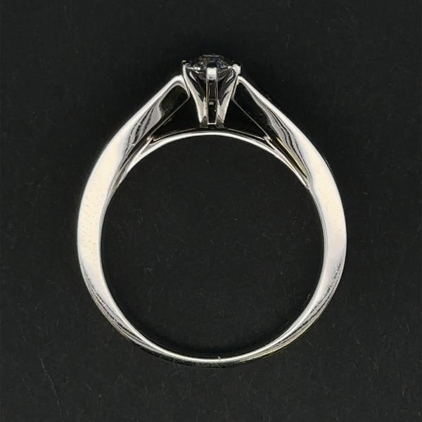 Elegant 14K white gold band of Adeline Ring with marquise and round diamonds, size 6.75.