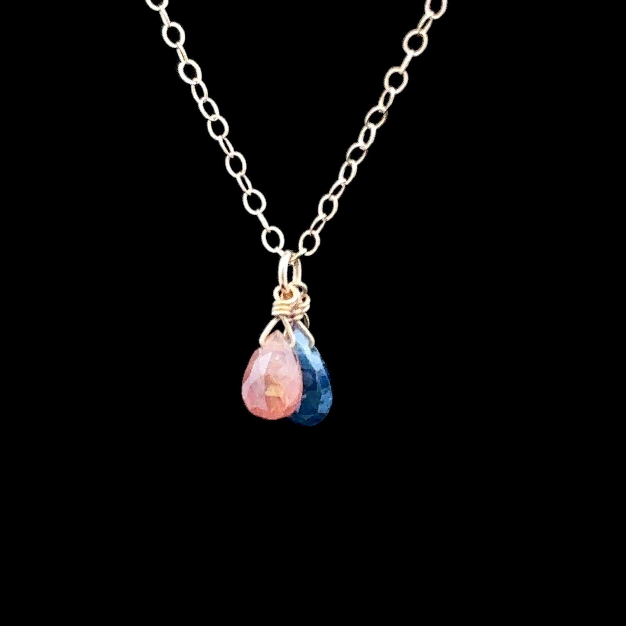 multi-colored sapphire necklace with magnetic clasp
