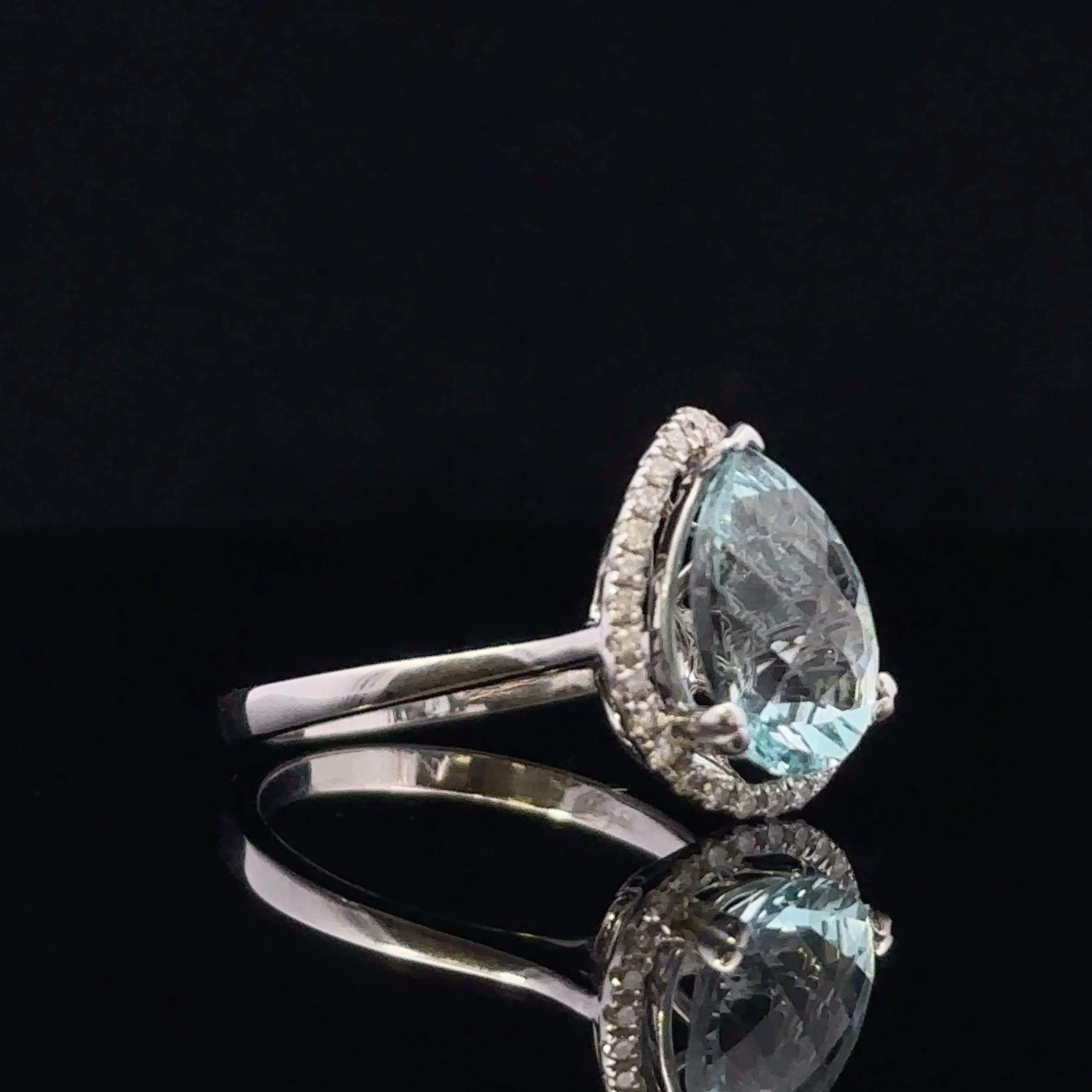 Haley Aquamarine and Diamond Ring