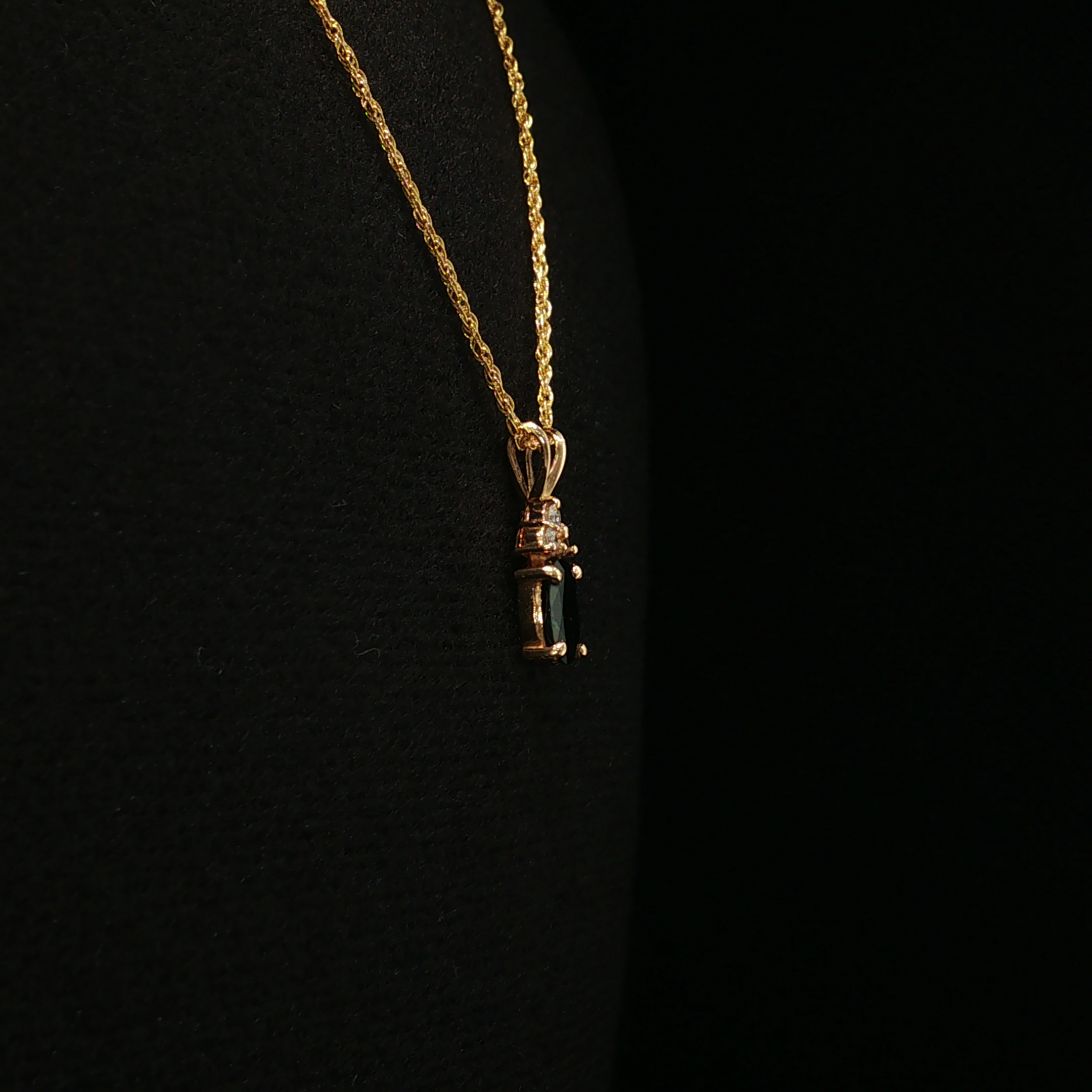 Lenora 14K Yellow Gold Sapphire Diamond Necklace