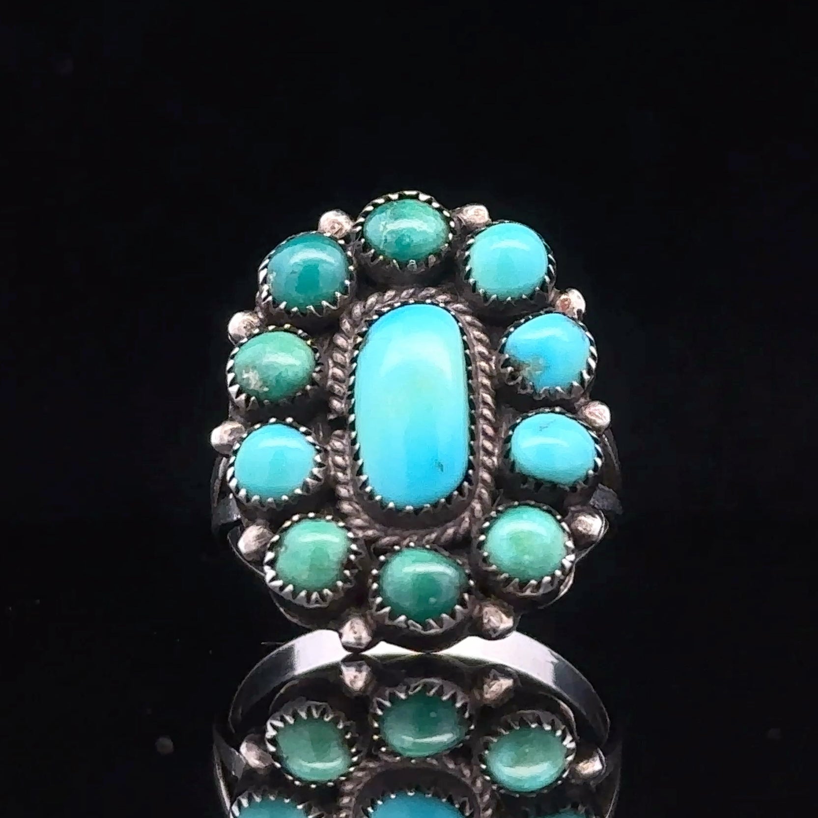 Demi Sterling Silver Multi-Stone Turquoise Ring