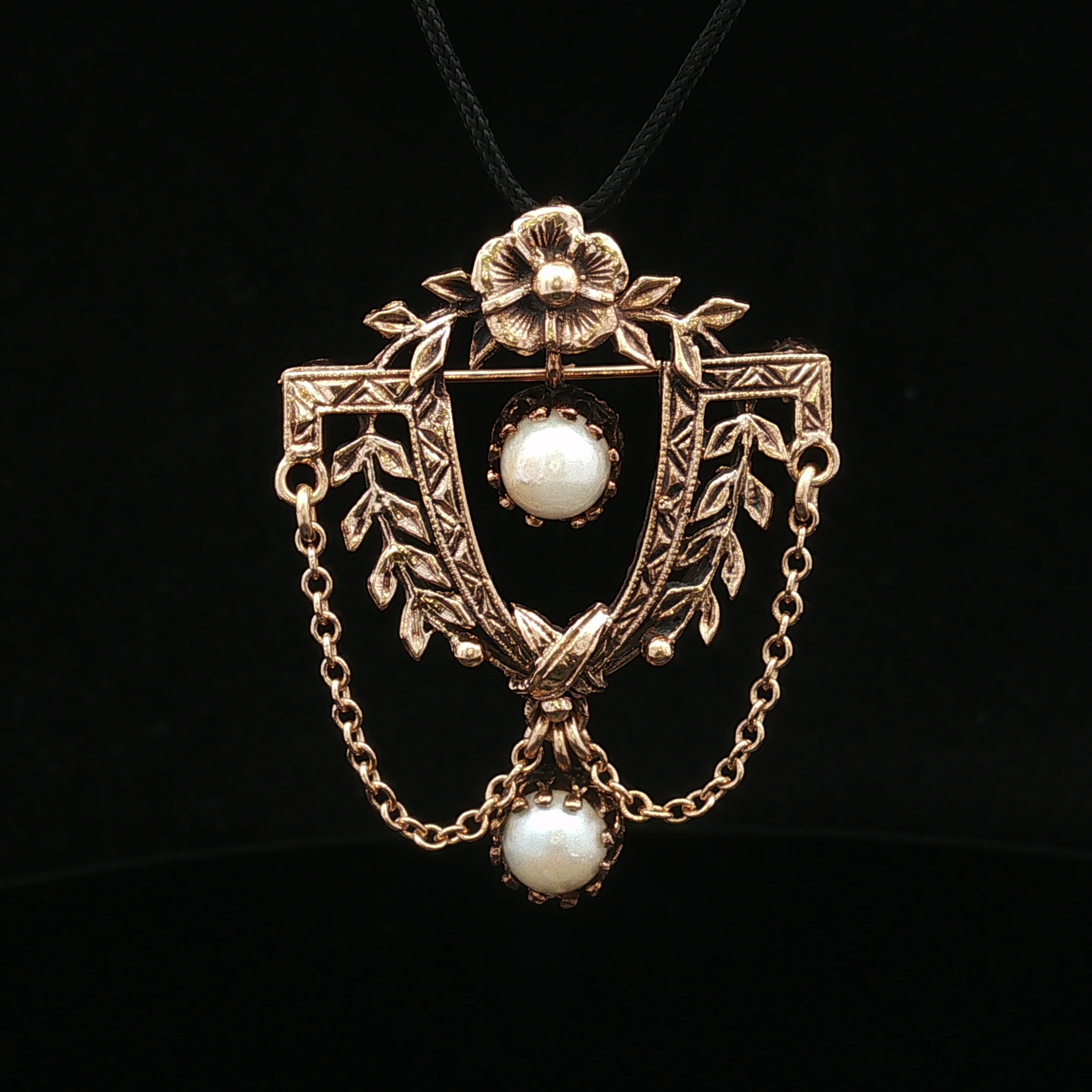 Thearose 14K Yellow Gold Victorian Pearl Pin