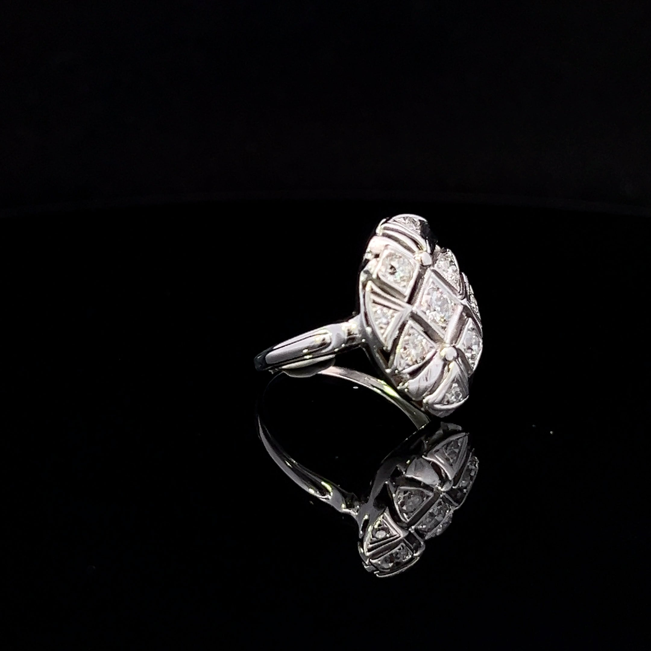 Hazel 14K White Gold .75 CTW Art Deco Diamond Ring