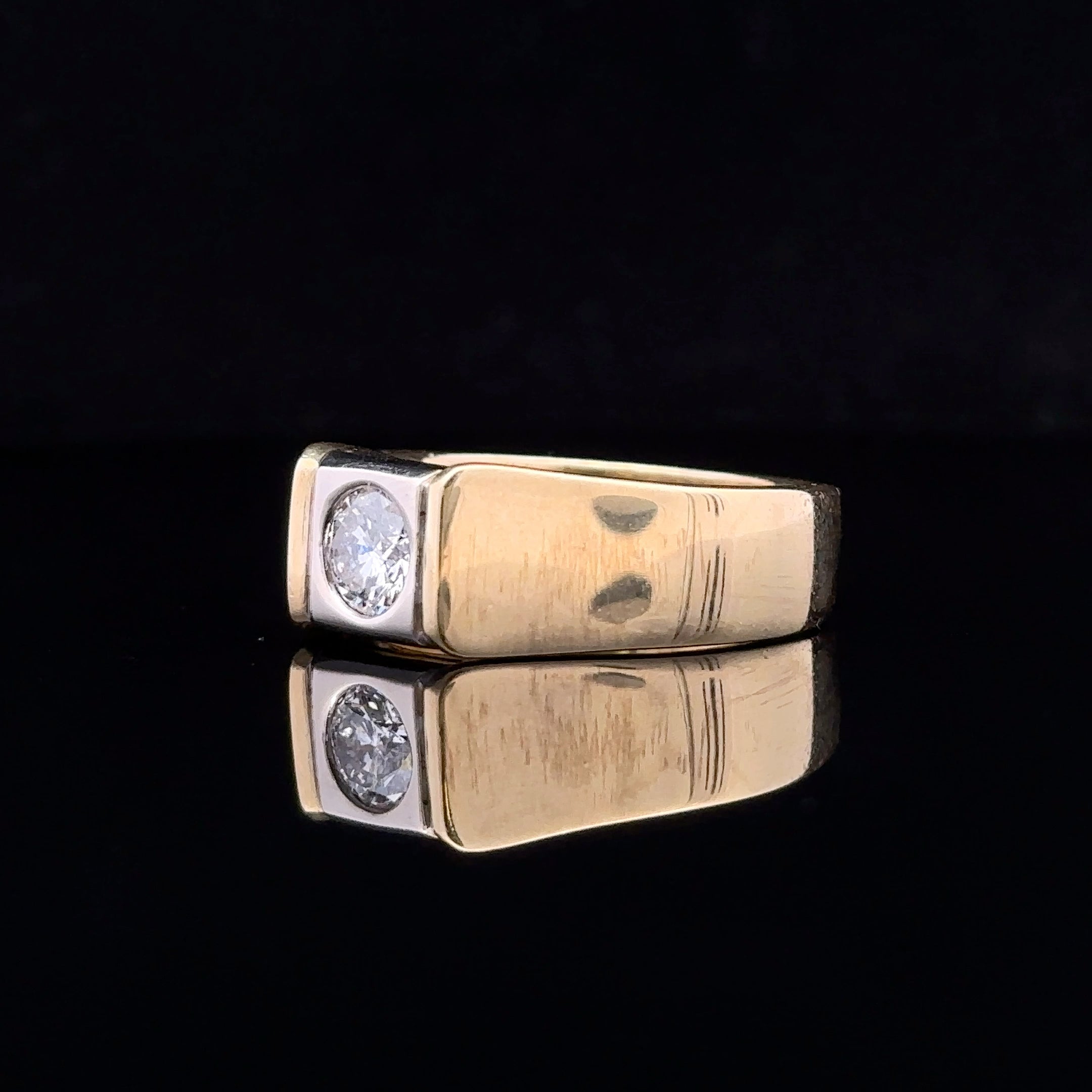 Marc 18K Two-Tone .91 Ct. Bezel Set Diamond Ring