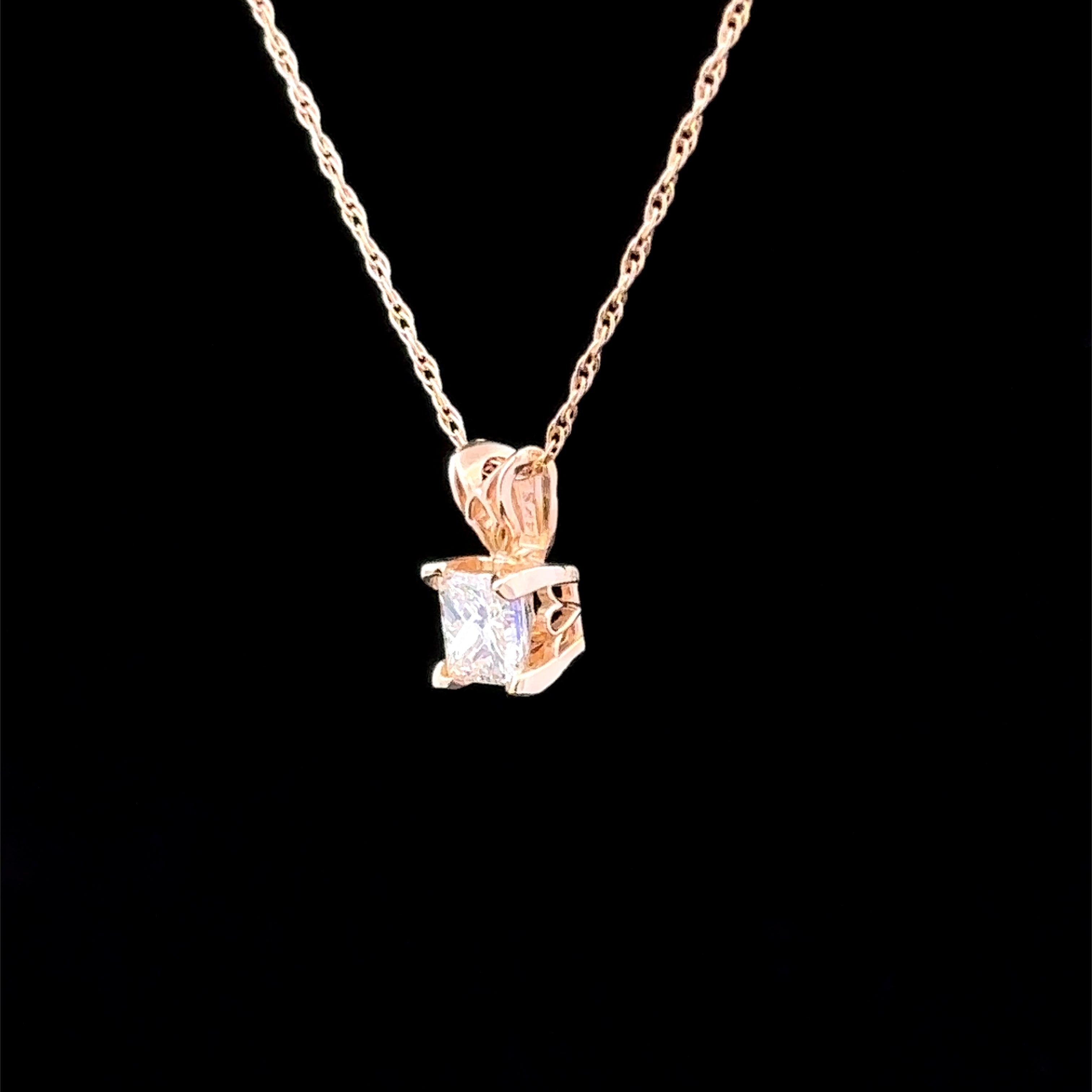 Aquaria 14K Yellow Gold 0.66 CT Princess Cut Diamond Necklace