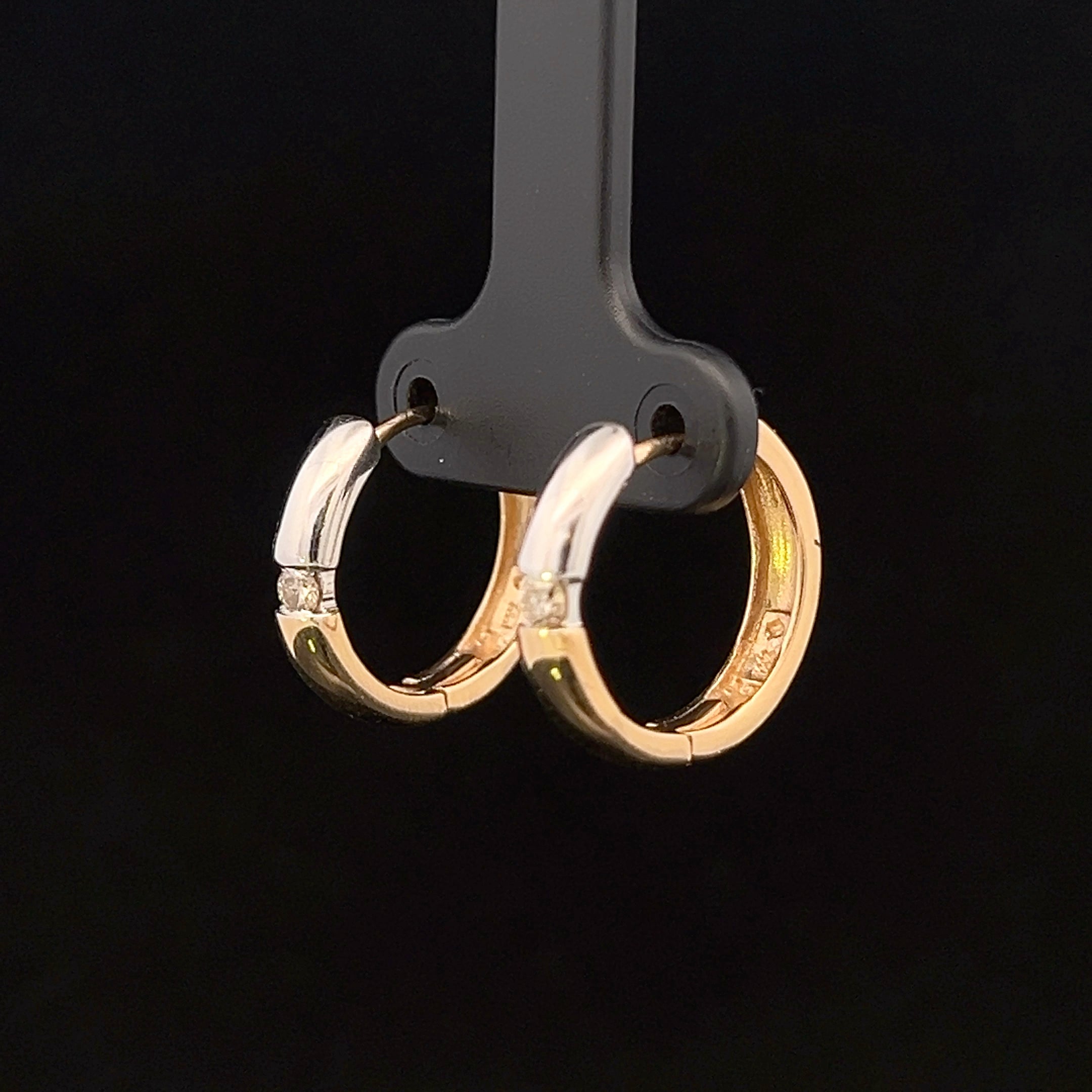 Alondra 14K Two-Tone Gold Diamond Hoop Earrings – 0.12 CTW