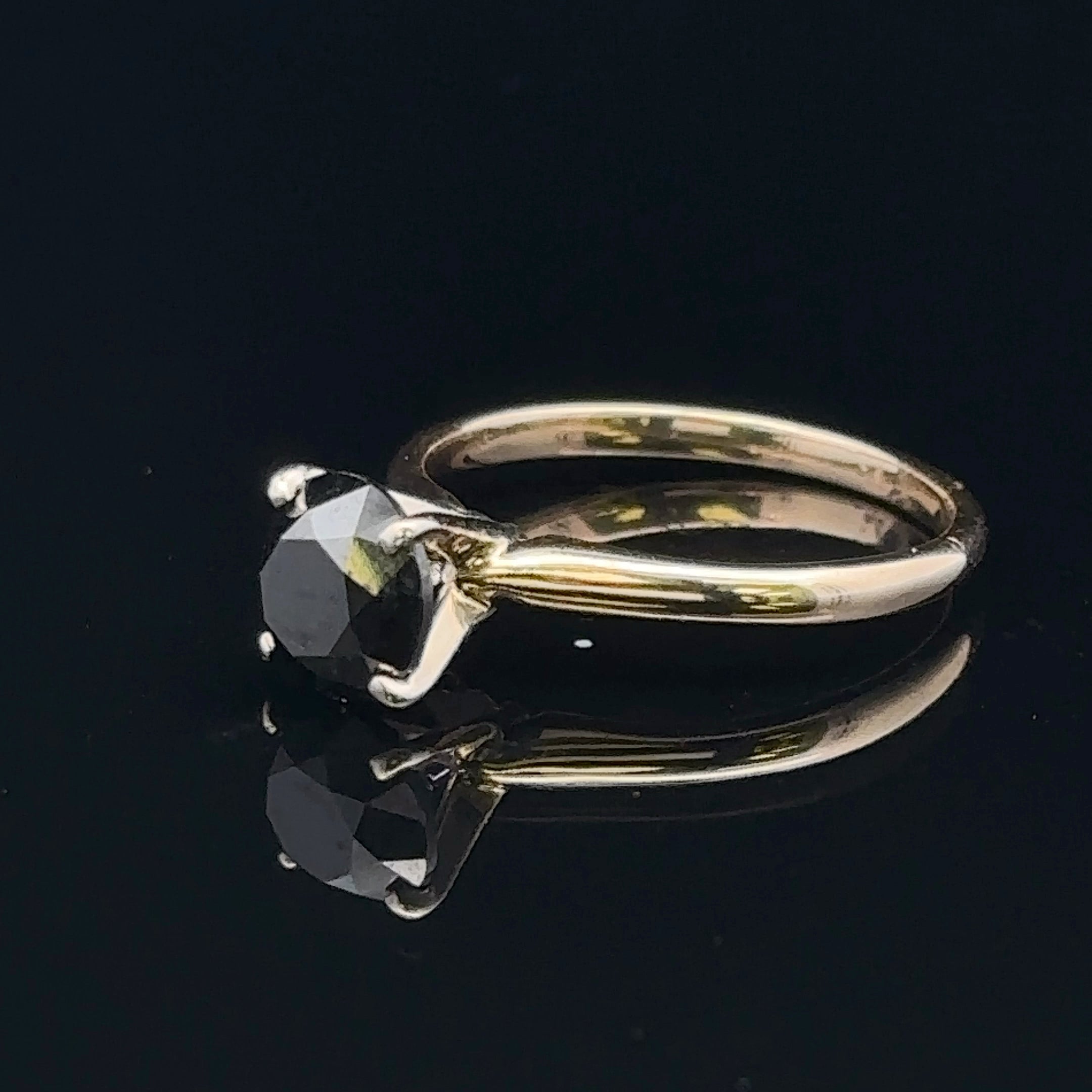 Sabrina Two-Tone 14K Engagement Ring with 1.50ct Black Diamond