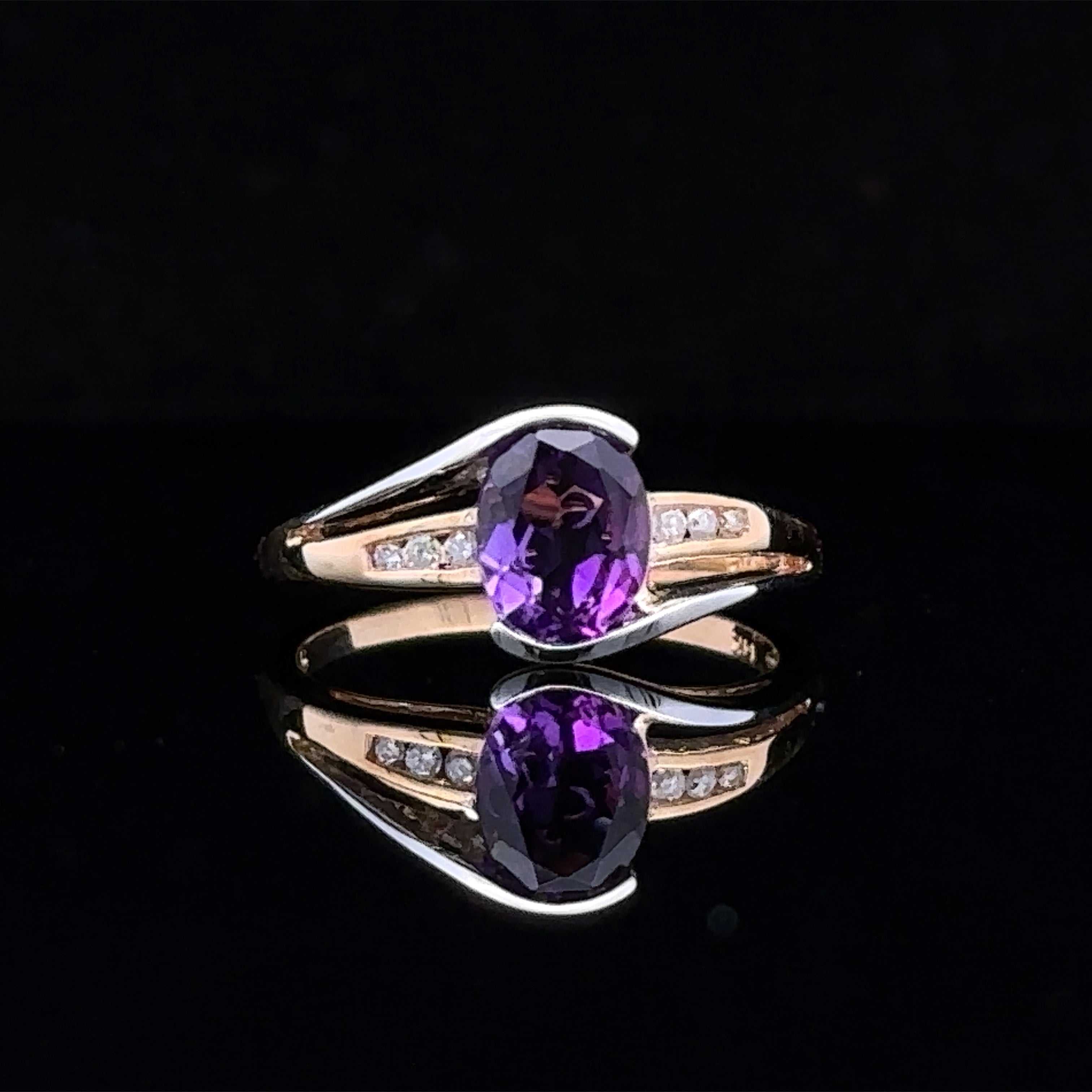 Alexis Two-Tone Amethyst & Diamond Ring