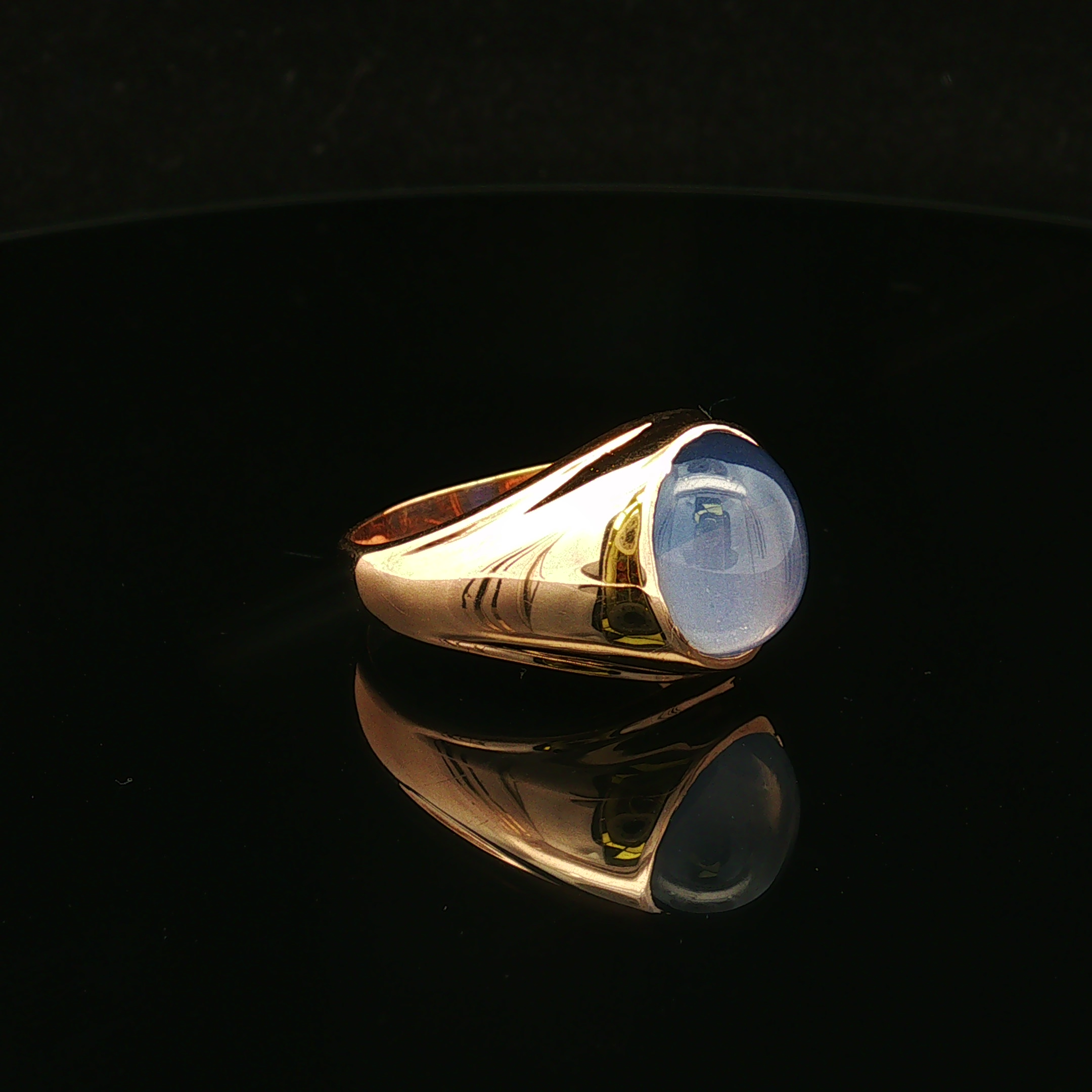 Casen 10K Yellow Gold Synthetic Chalcedony Ring
