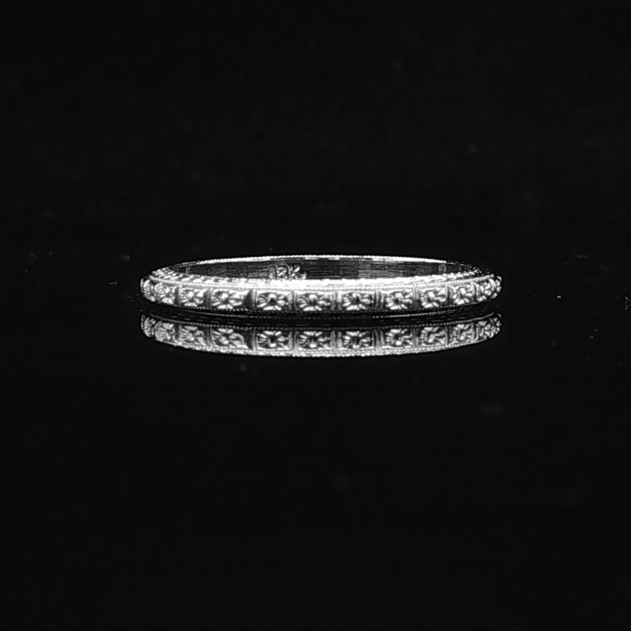 Miriam 18K White Gold Vintage Wedding Band