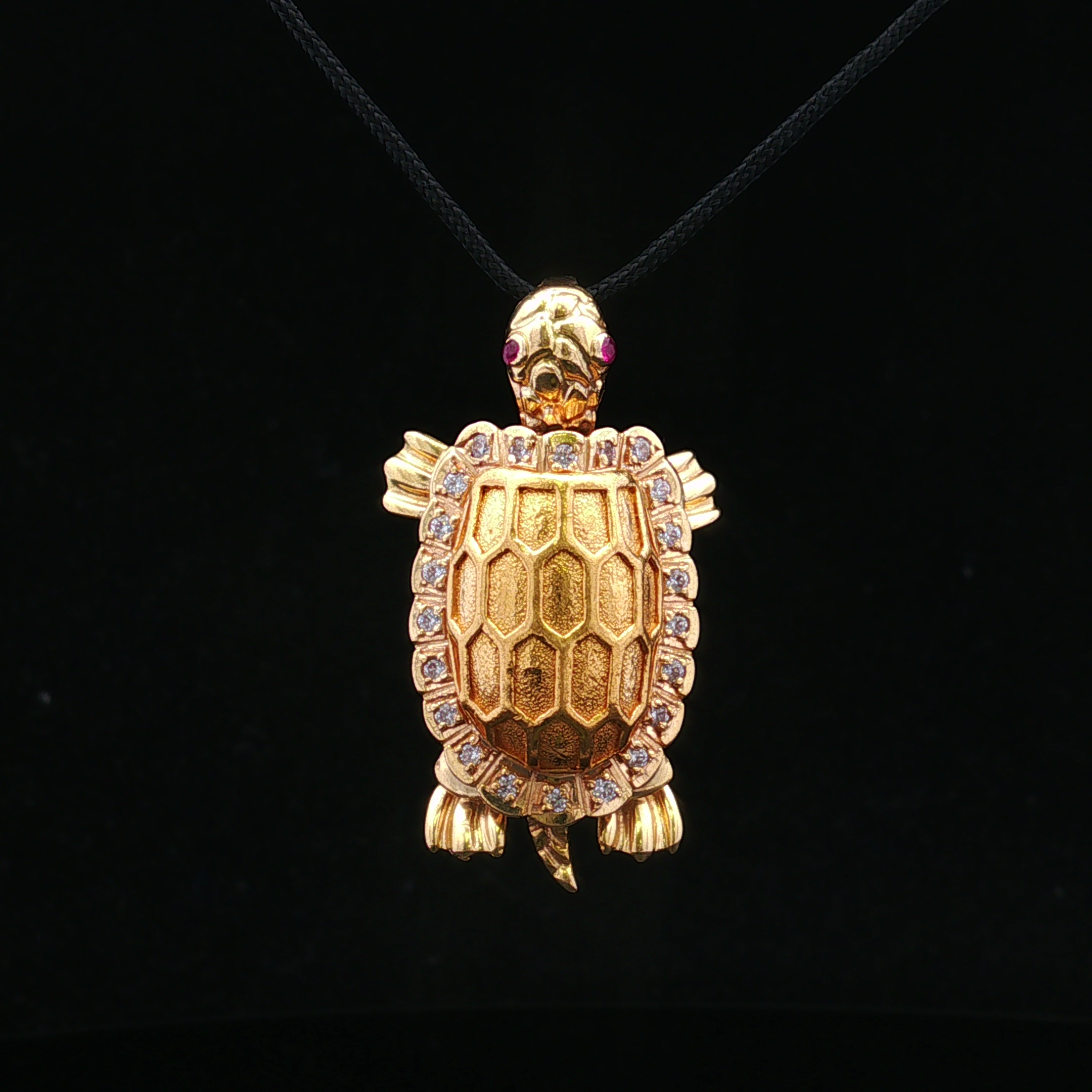 Almeda Diamond & Ruby Turtle Pendant