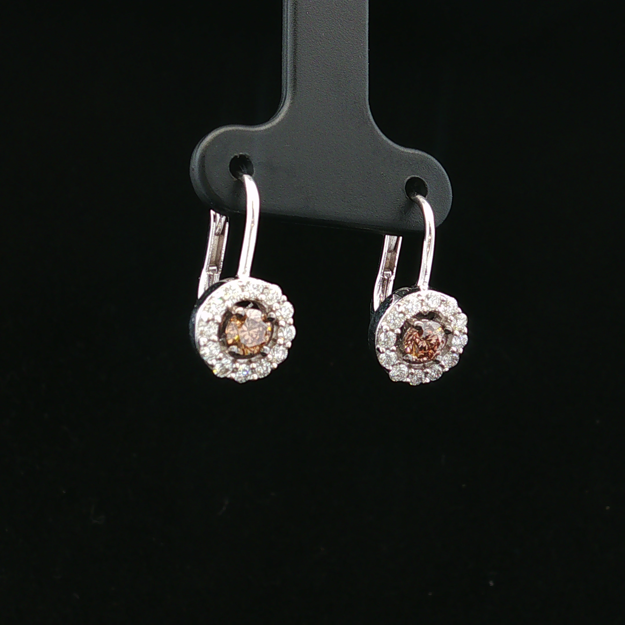 Marena 14KW Chocolate & White Diamond Earrings  by LeVian