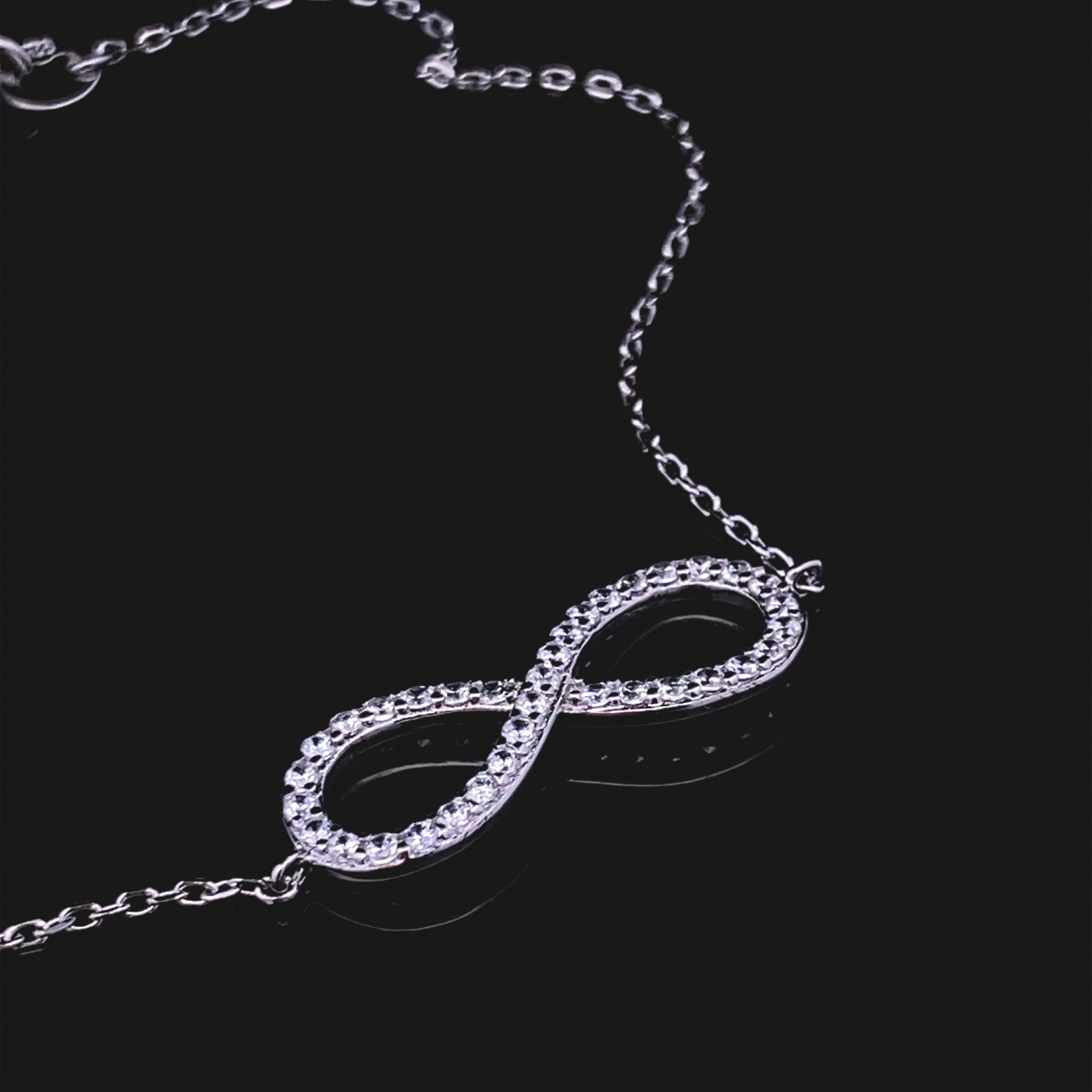 Infinity Bracelet in Silver with CZs