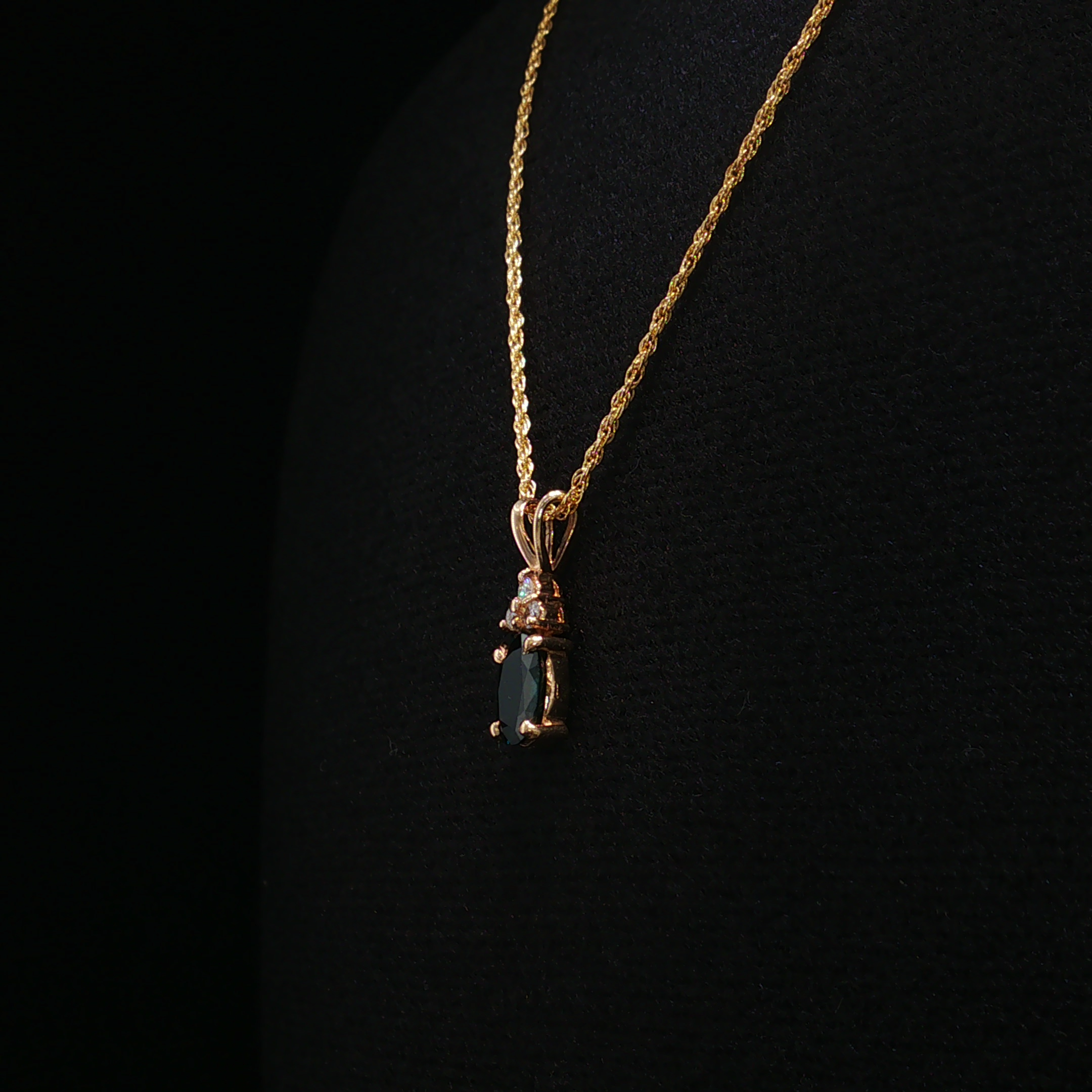 Lenora 14K Yellow Gold Sapphire Diamond Necklace
