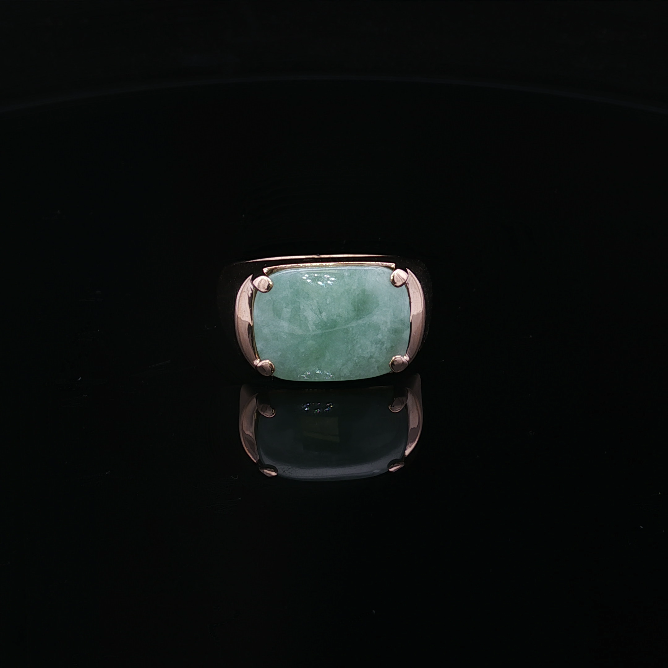Eliza 14KY Rectangle Jade Ring