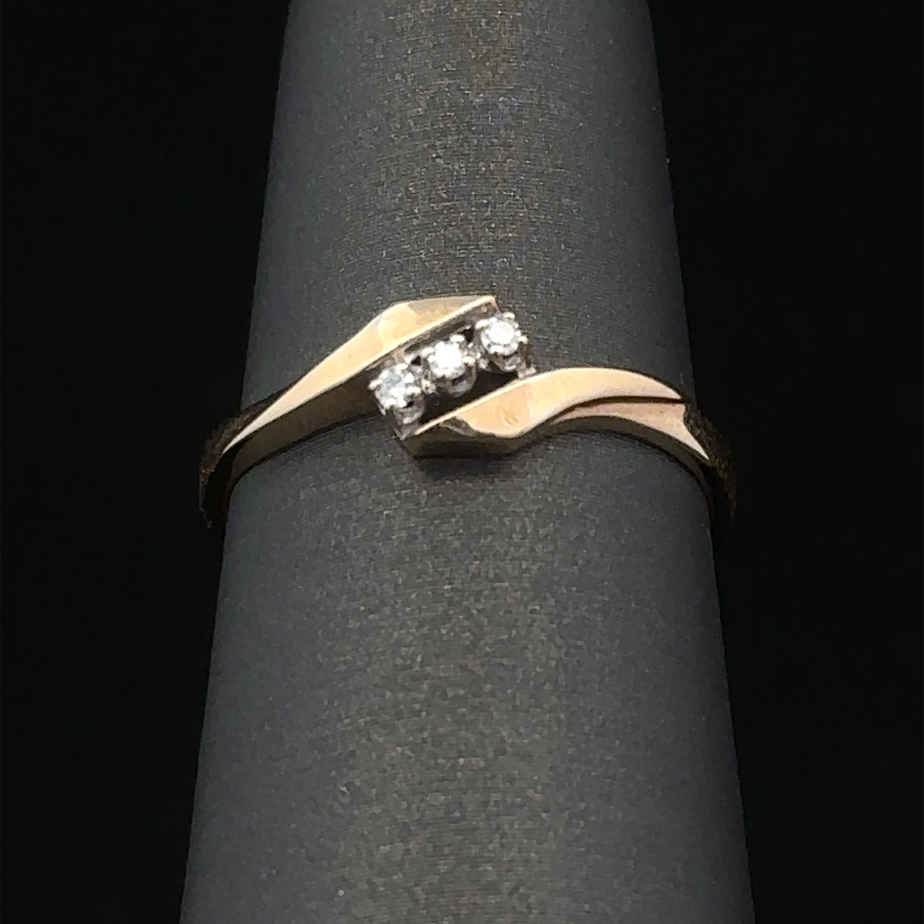 
Yellow gold 3-stone engagement ring
