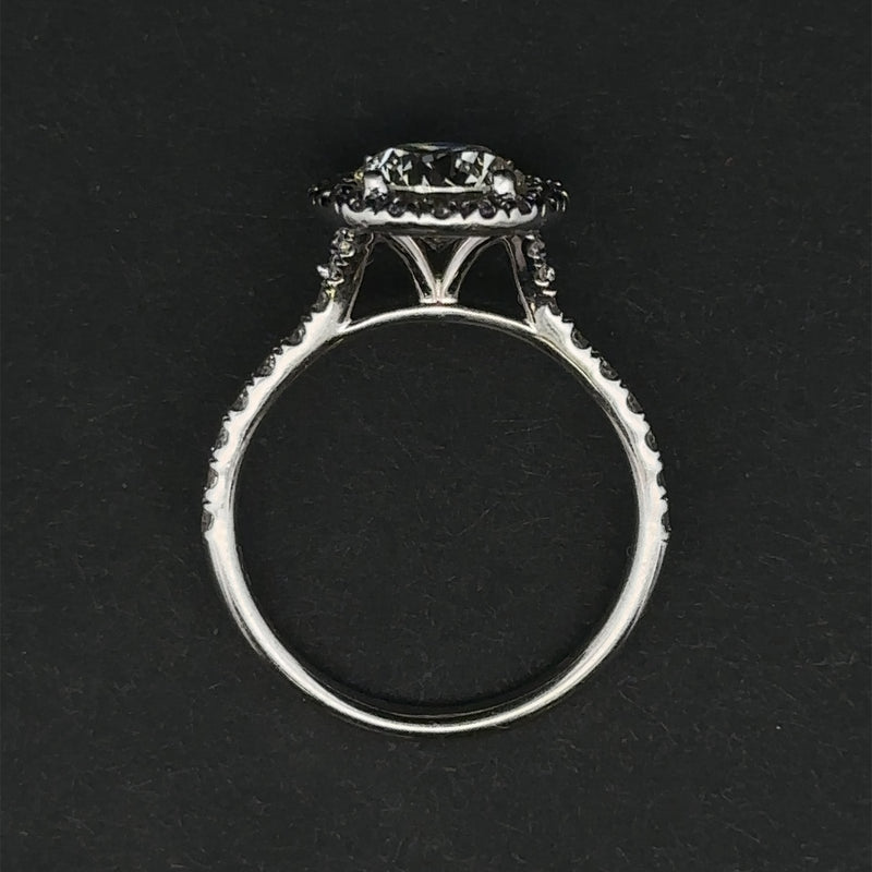 Side view of Veronica Ring showing 0.50cttw I/J VS2 side diamonds.