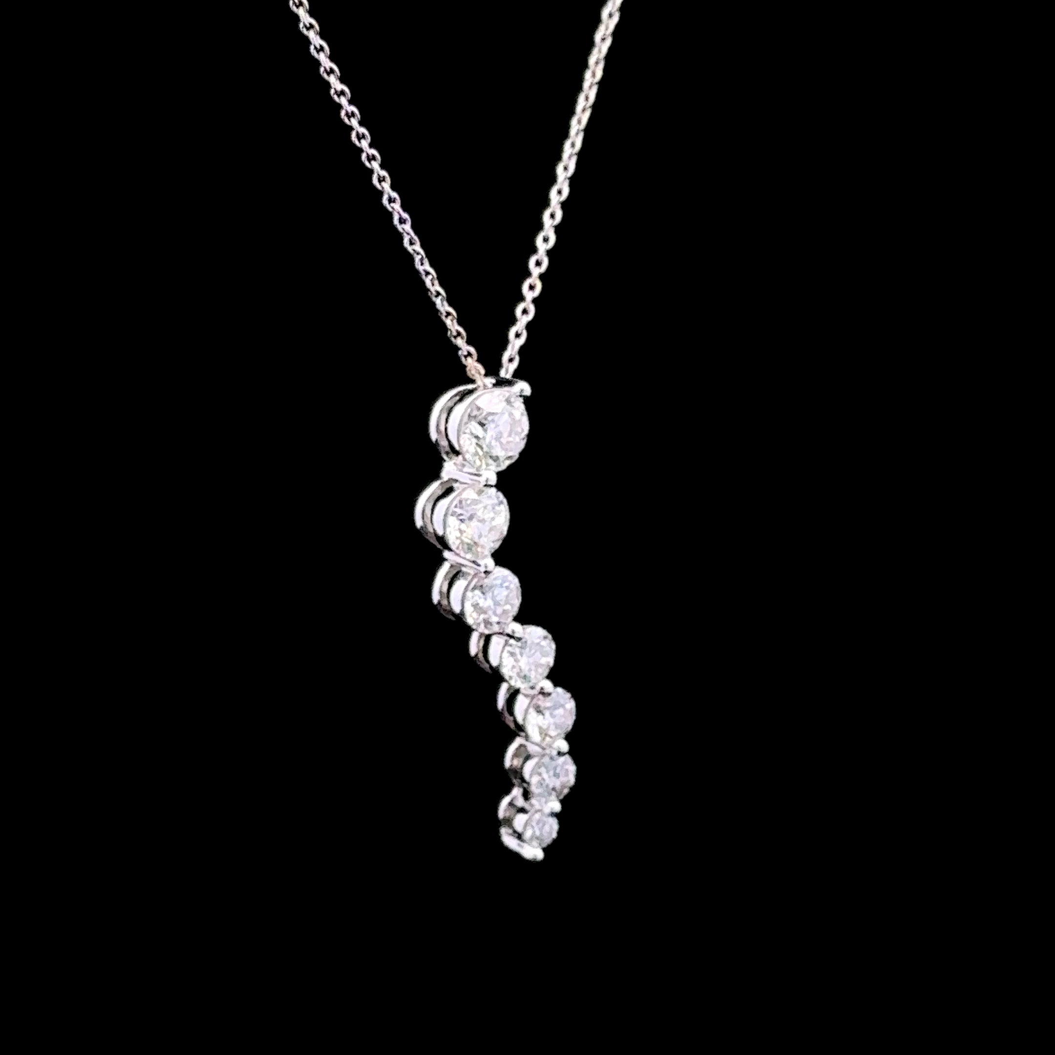 Myla 14K White Gold 1.25 CTW Diamond Journey Necklace