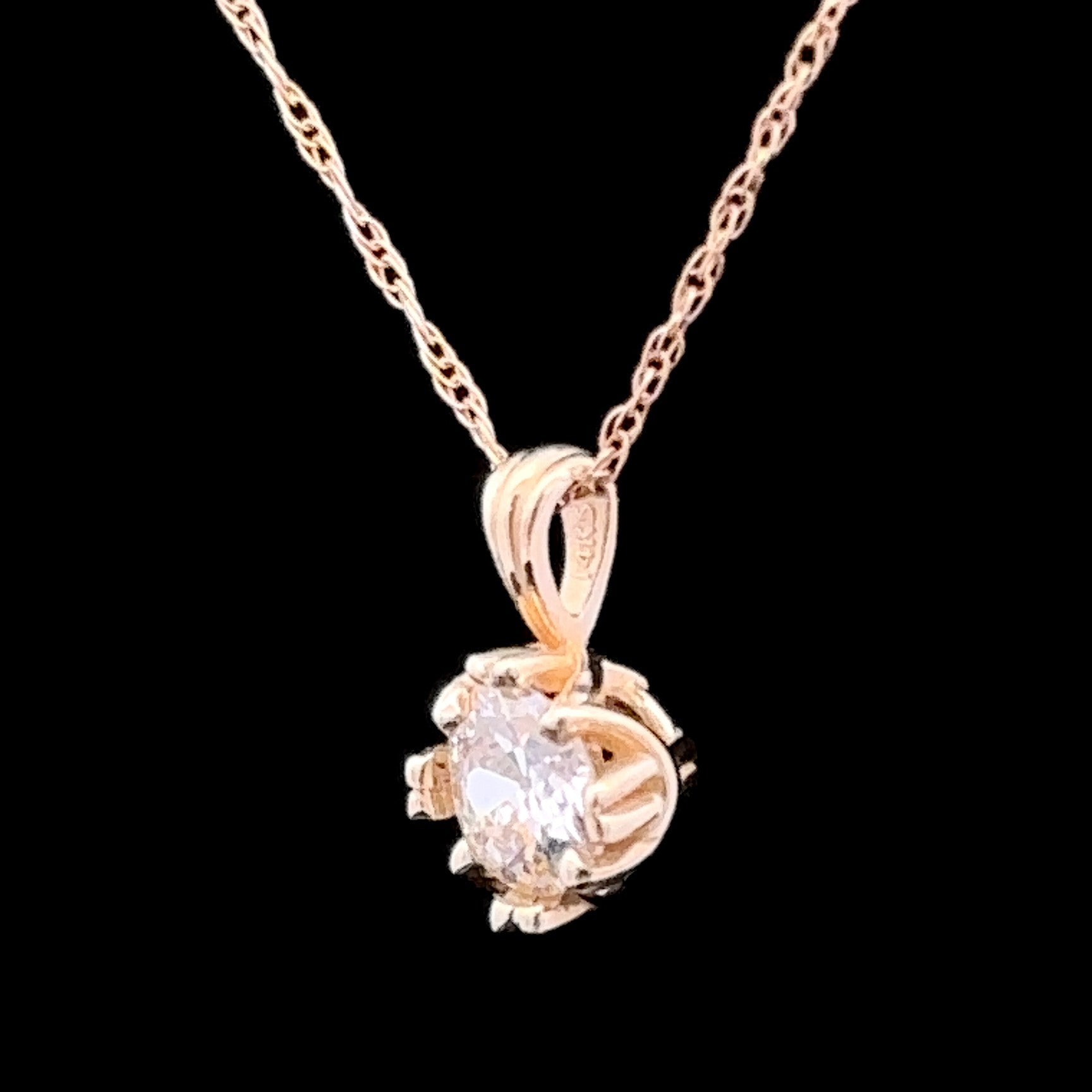 Adrianna 14K Yellow Gold 0.45 CT Old European Cut Diamond Pendant