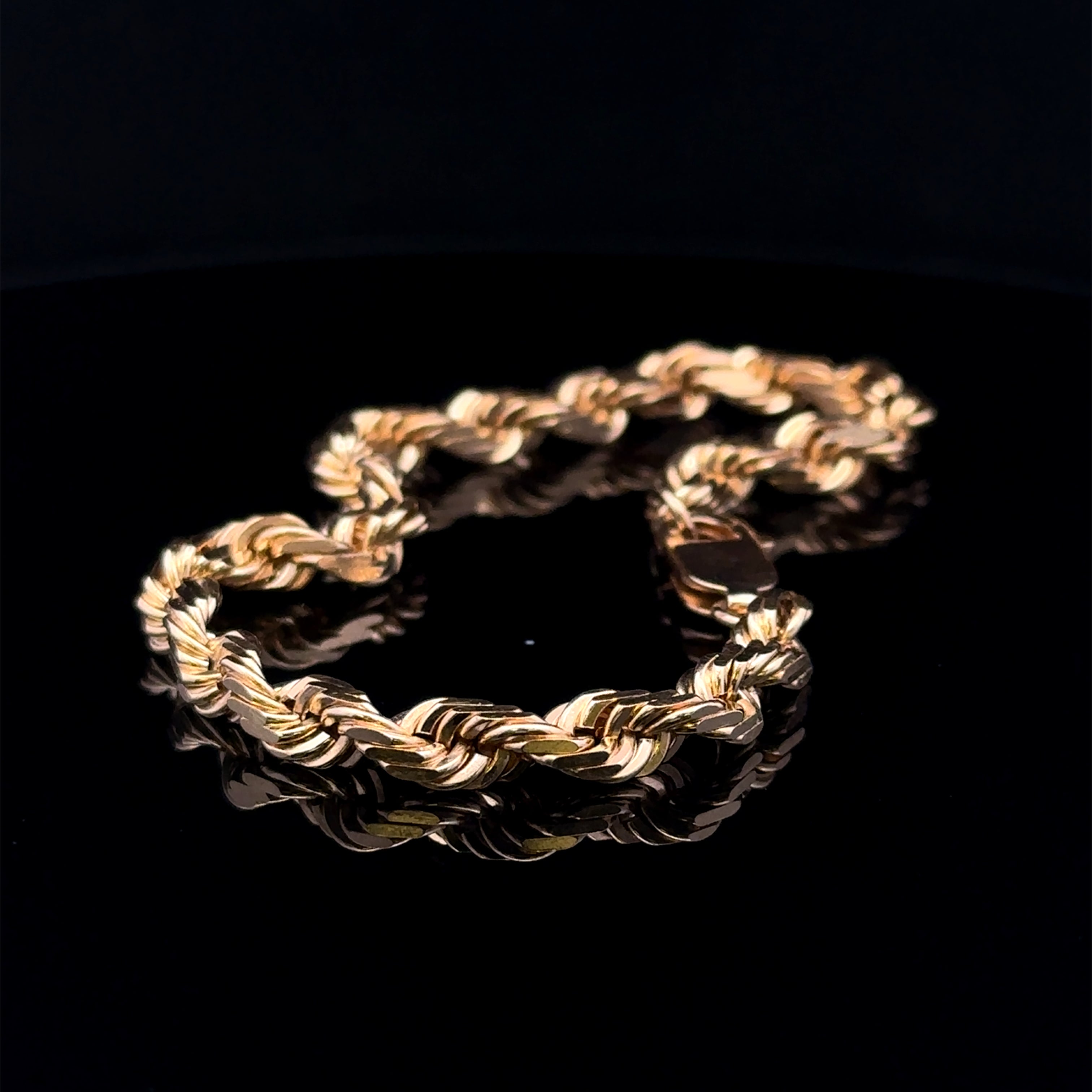 Jeffrey 14KY 8'' 5mm Rope Bracelet